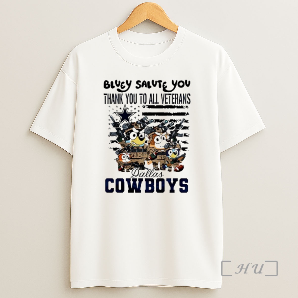 Trending Dallas Cowboys Bluey Salute You Thank You To All Veterans Premium Shirt Sweatshirt Tee