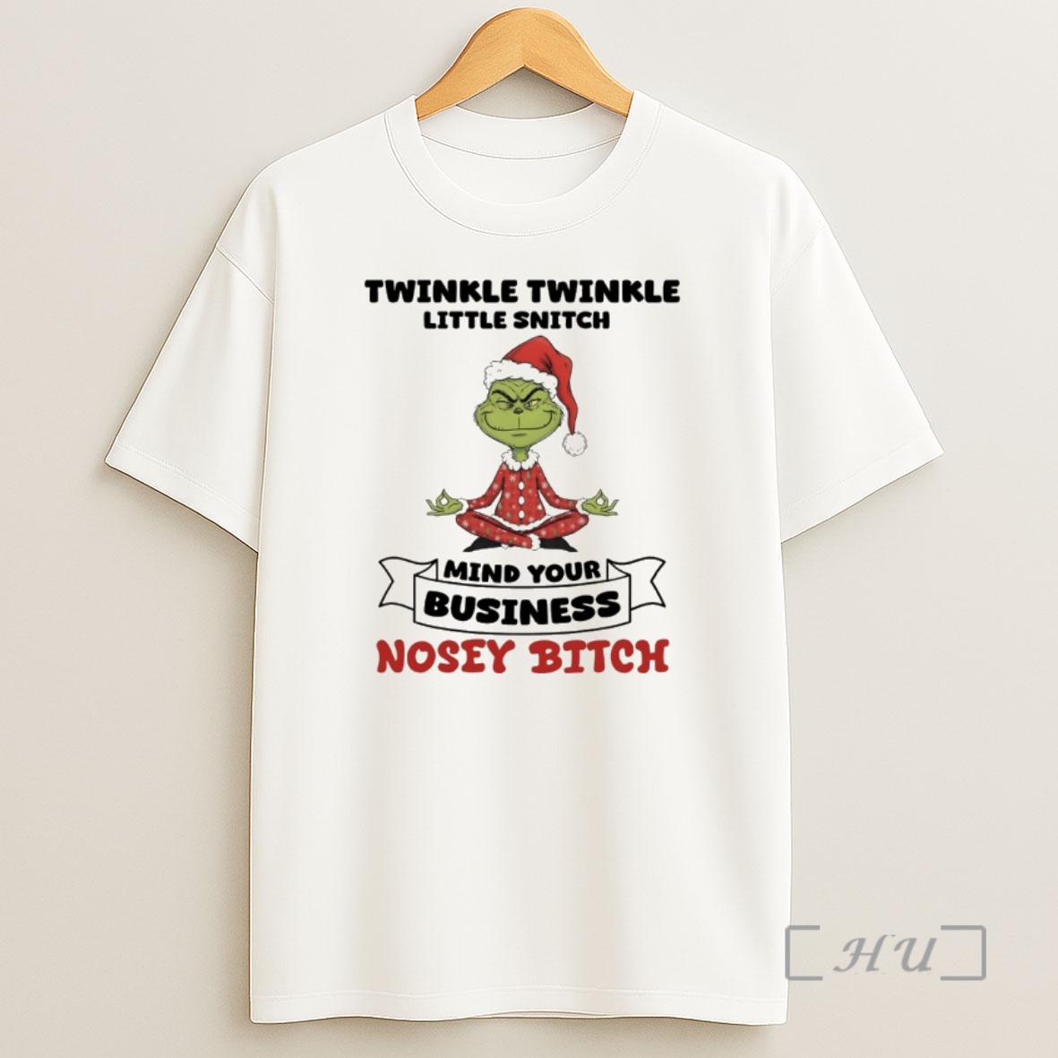 Trending Grinch Santa Hat Twinkle Twinkle Little Snitch Mind Your Business Nosey Bitch Christmas Premium Shirt Sweatshirt Tee
