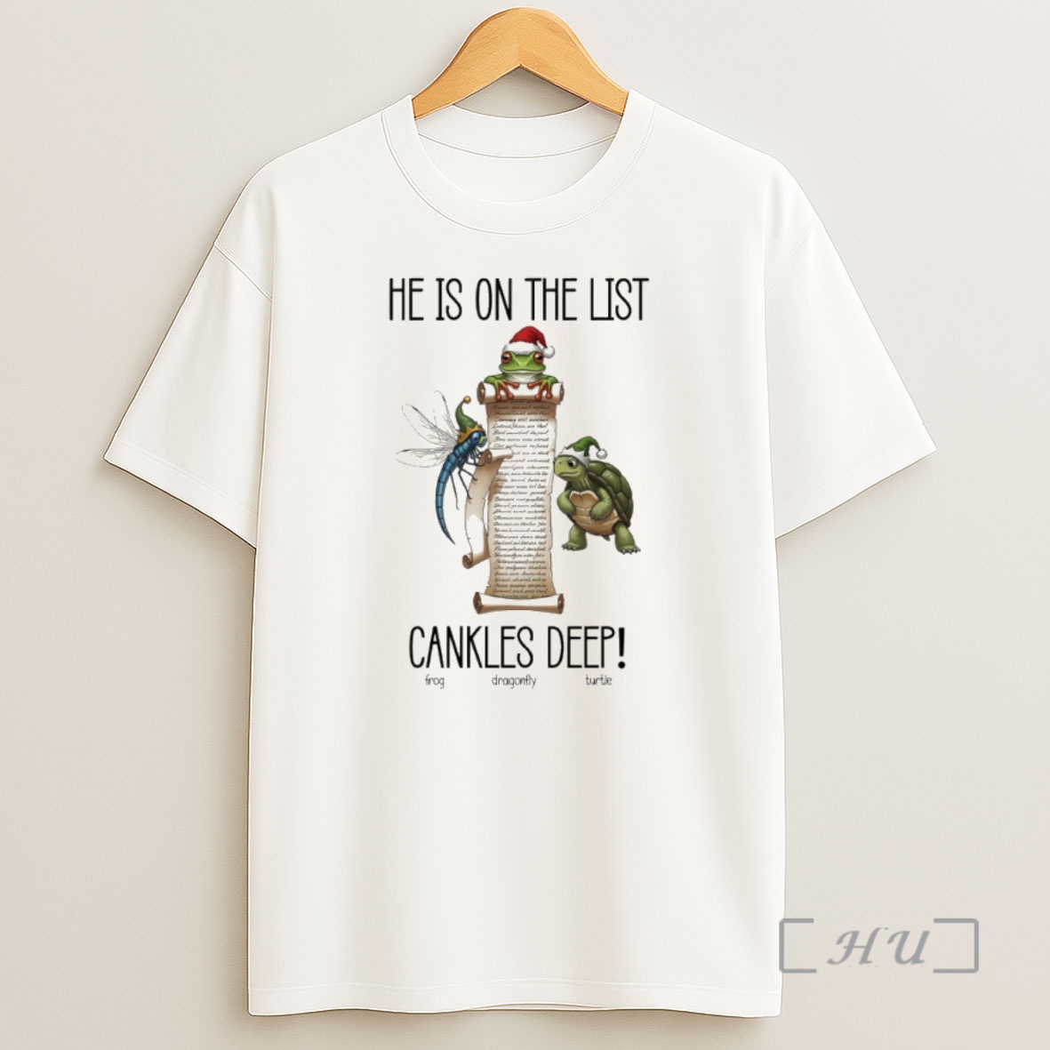 Trending Hes On The List Anti Trump Cankles Christmas Fdt Frog Dragonfly Turtle Premium Shirt Sweatshirt Tee