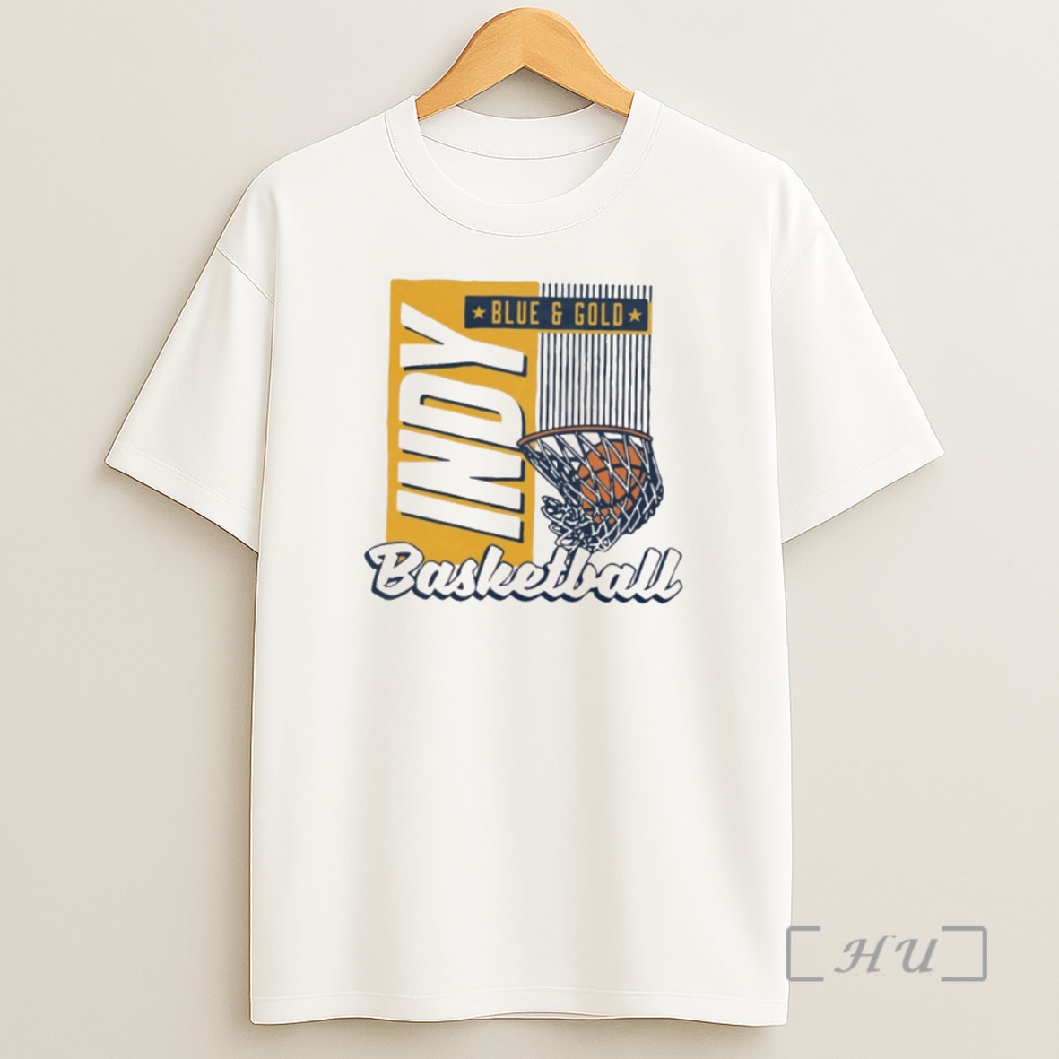 Trending Indy Basketball Blue And Gold Premium Shirt Sweatshirt Tee
