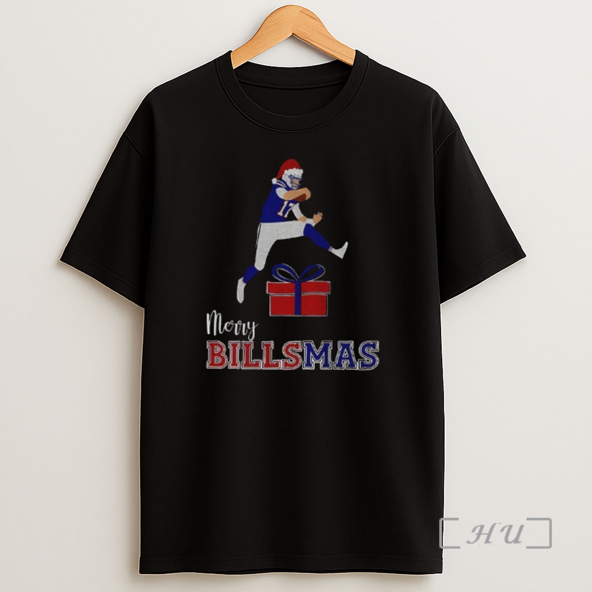 Trending Josh Allen Santa Hat Hurdle Happy Go Bills Buffalo Bills Nfl Football Merry Billsmas Christmas Premium Shirt Sweatshirt Tee