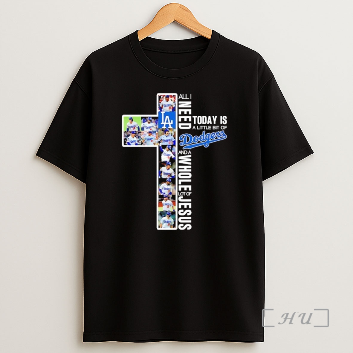 Trending Los Angeles Dodgers All I Need Today Is A Little Bit Of Coffee And A Whole Lot Of Jesus Cross Premium Shirt Sweatshirt Tee