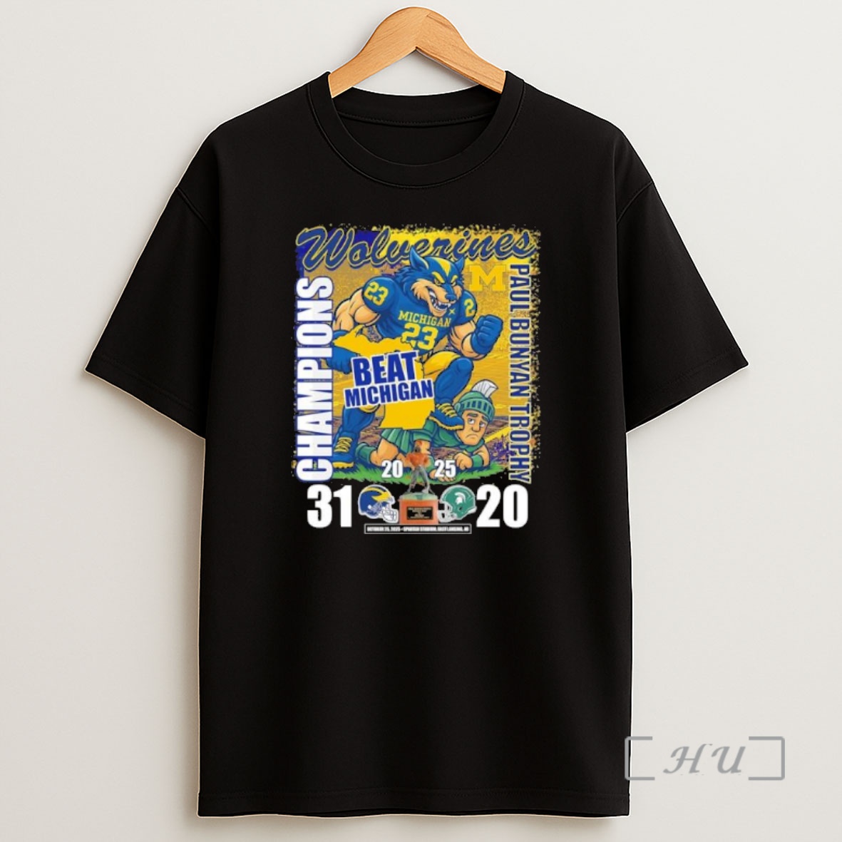 Trending Michigan Wolverines Mascot Beat Michigan State 2025 Paul Bunyan Trophy Champions Premium Shirt Sweatshirt Tee