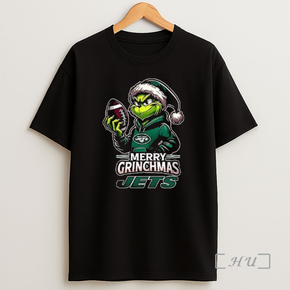 Trending New York Jets Merry Grinchmas They Hate Us Because They Aint Us Double Sided Graphic Premium Shirt Sweatshirt Tee