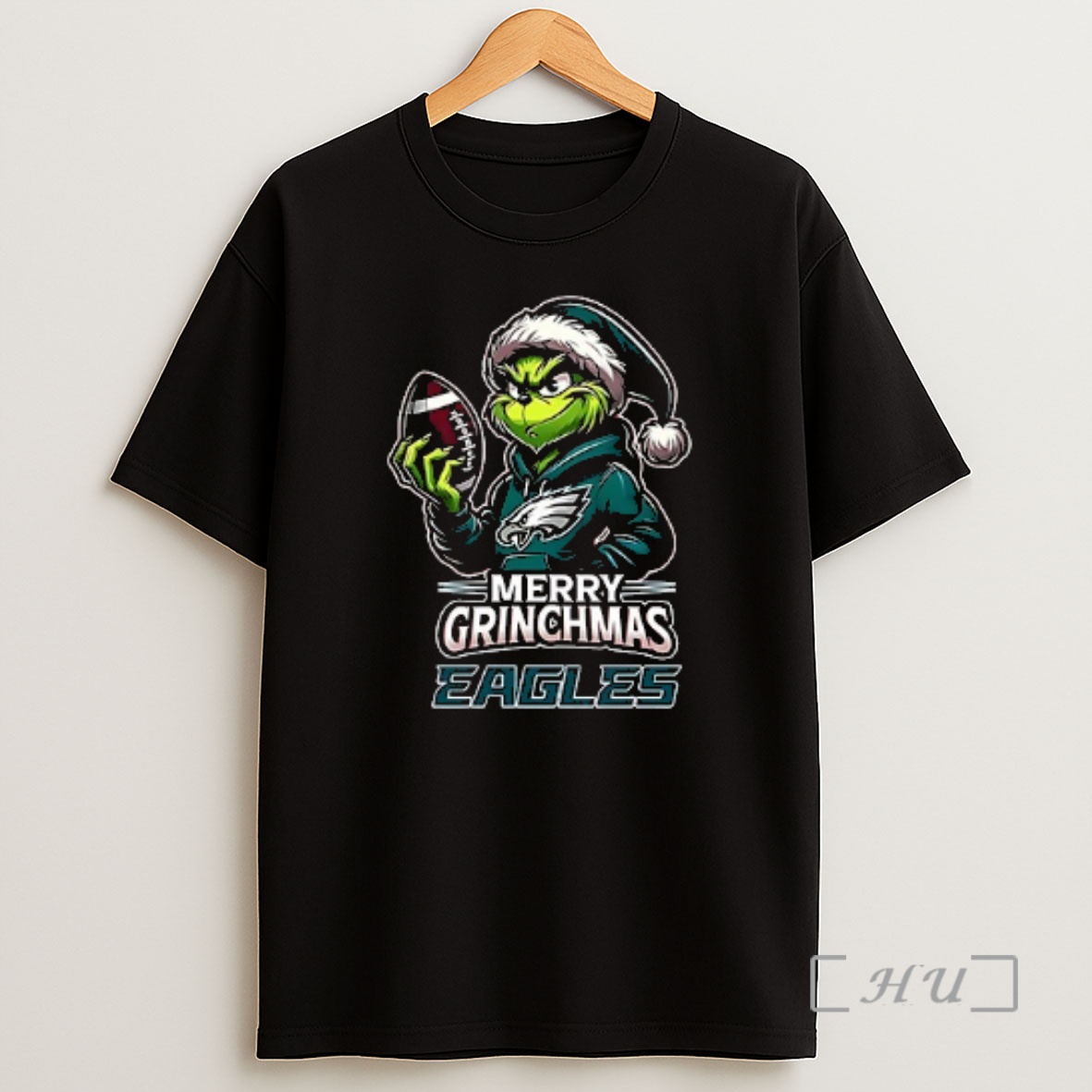 Trending Philadelphia Eagles Merry Grinchmas They Hate Us Because They Aint Us Double Sided Graphic Premium Shirt Sweatshirt Tee