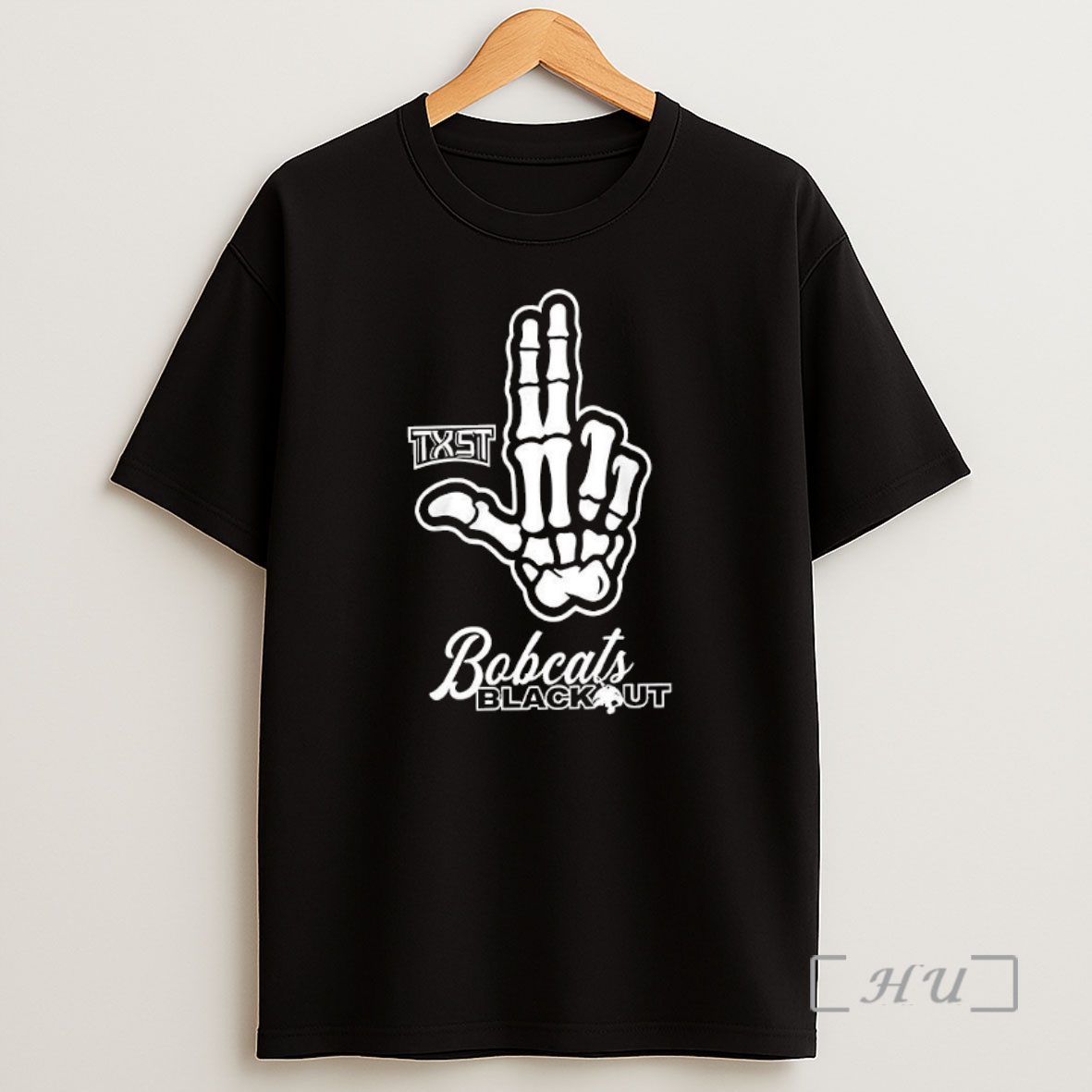 Trending Skeleton Hand Txst Texas State Bobcats Blackout Premium Shirt Sweatshirt Tee
