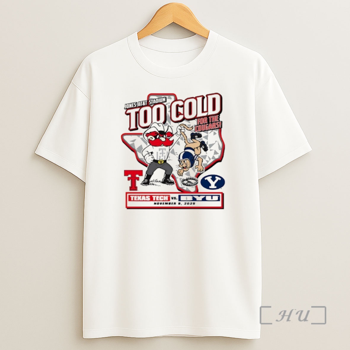 Trending Texas Tech Red Raiders Vs Byu 2025 Too Cold For The Cougars Gameday Premium Shirt Sweatshirt Tee
