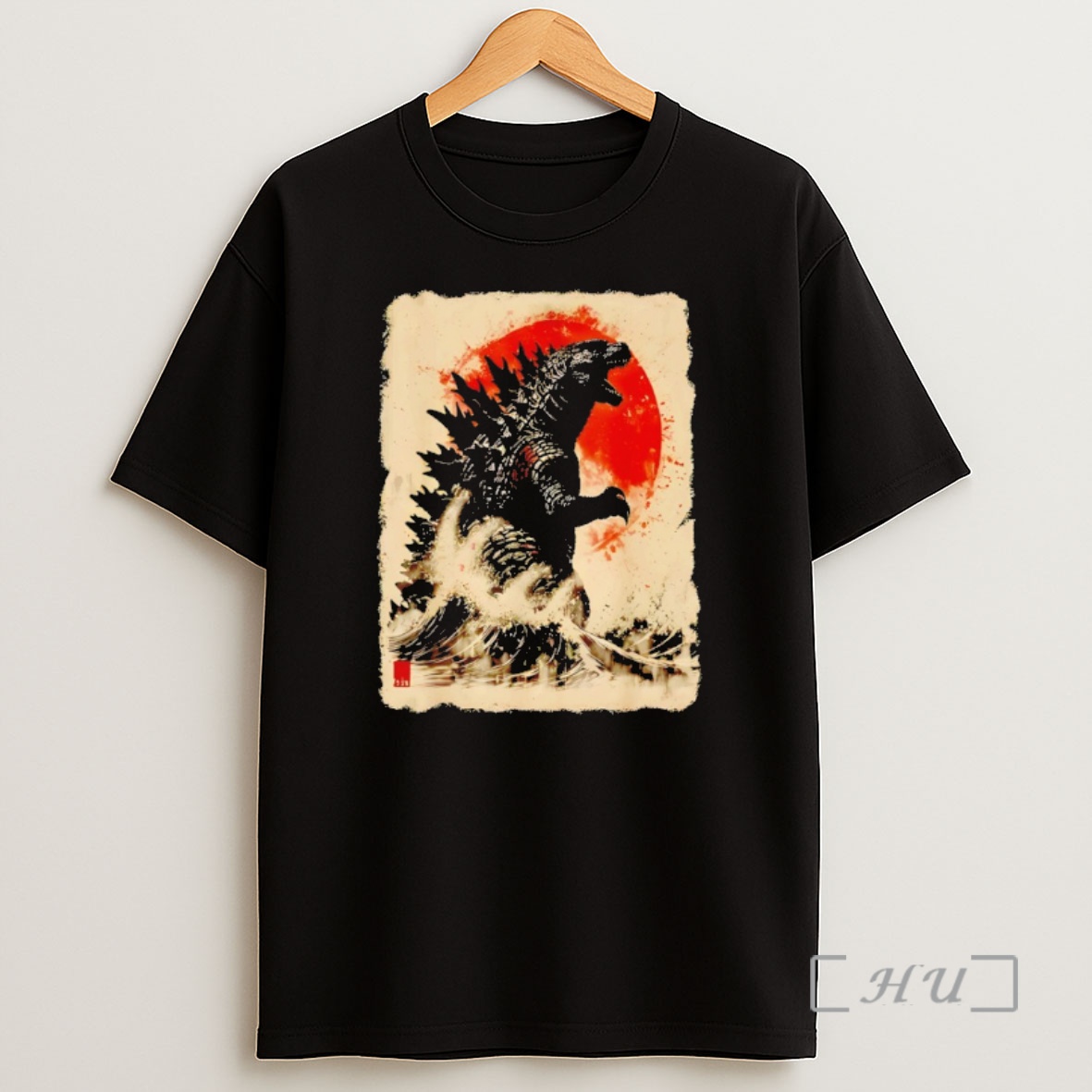 Trending Vintage Japanese Godzilla Great Wave Premium Shirt Sweatshirt Tee