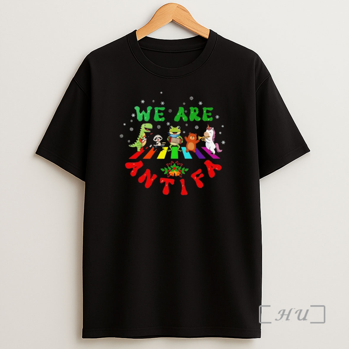 Trending We Are Antifa Anti Trump Christmas Premium Shirt Sweatshirt Tee