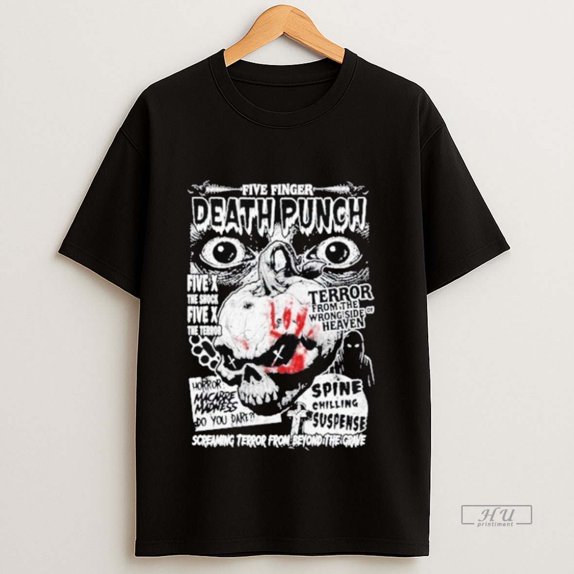 Trending Five Finger Death Punch X The Terror Tee Screaming Terror From Beyond The Grave Eyes Sweatshirt Tee Shirt