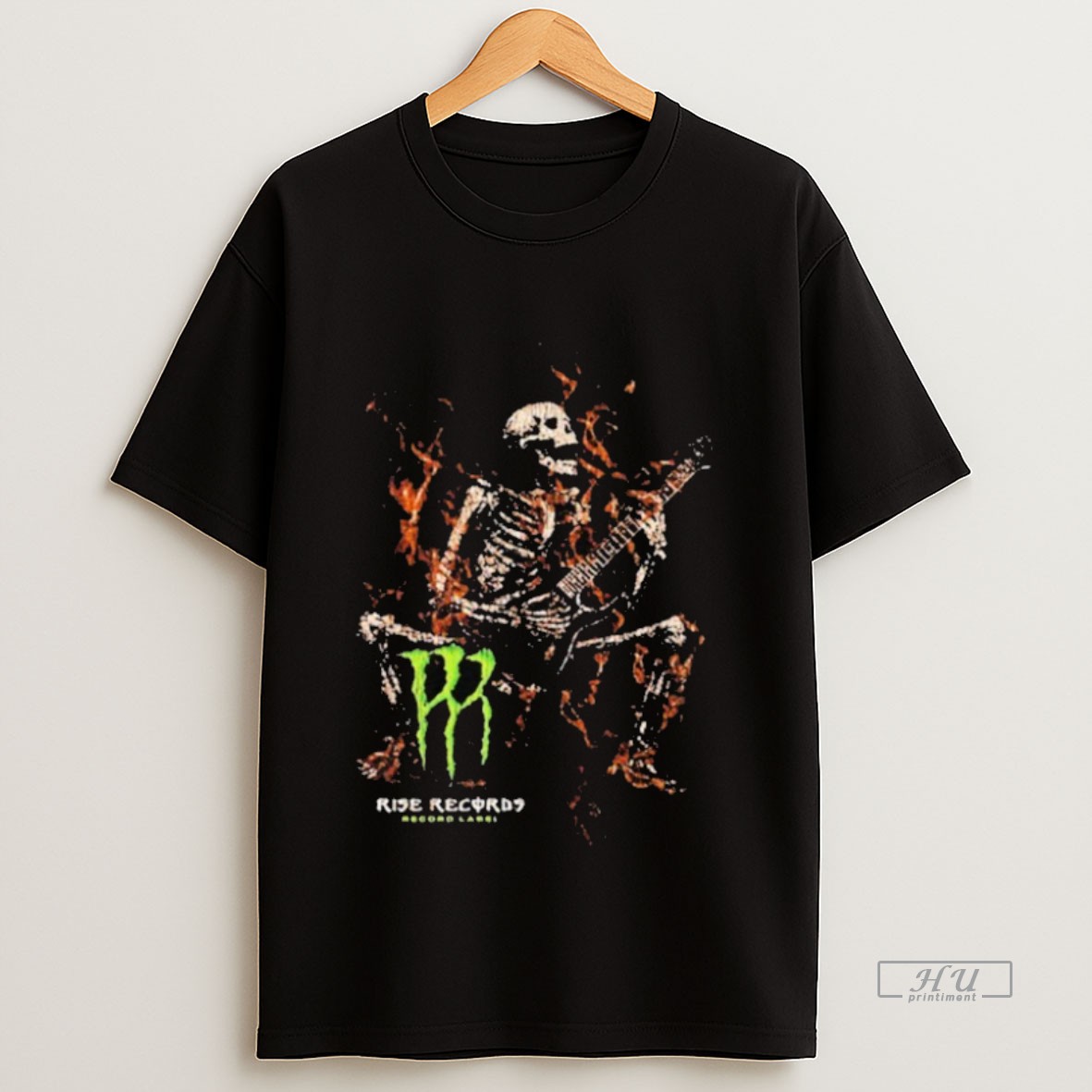 Trending Rise Records Monster Skeleton Sweatshirt Tee Shirt
