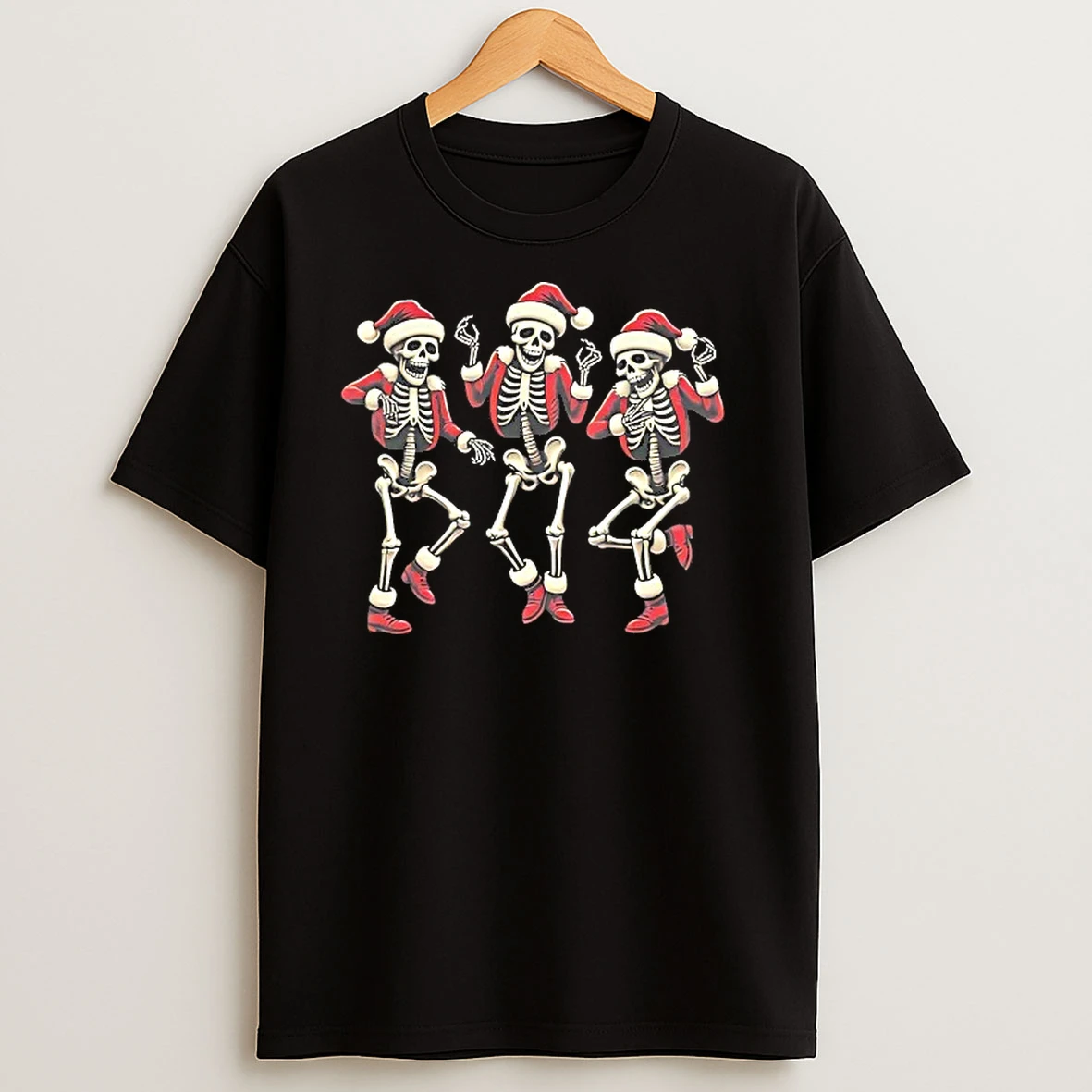 Tres Calaveras Navidad Christmas Skeleton T Shirts