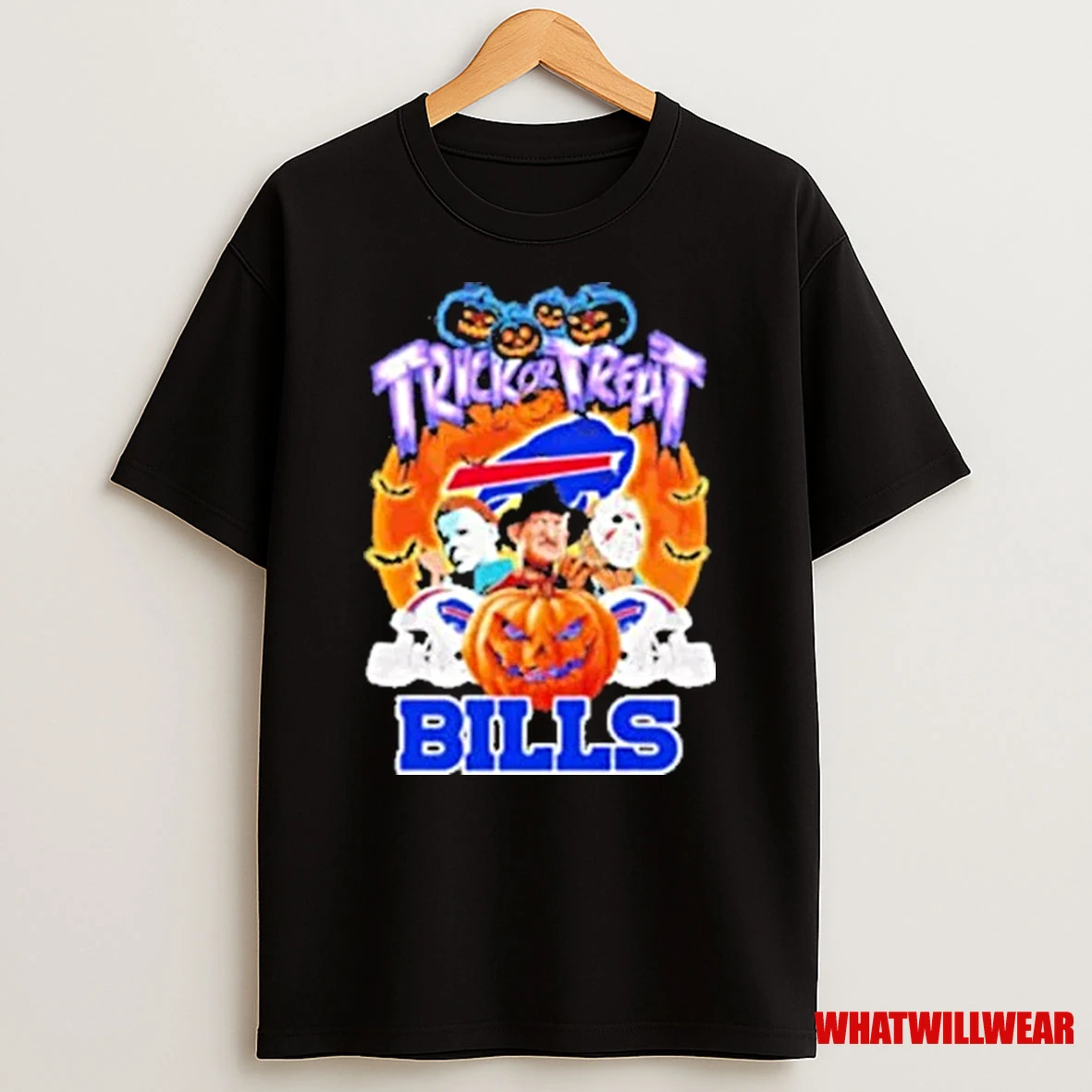 Trick Or Treat Buffalo Bills Horror Character Shirts