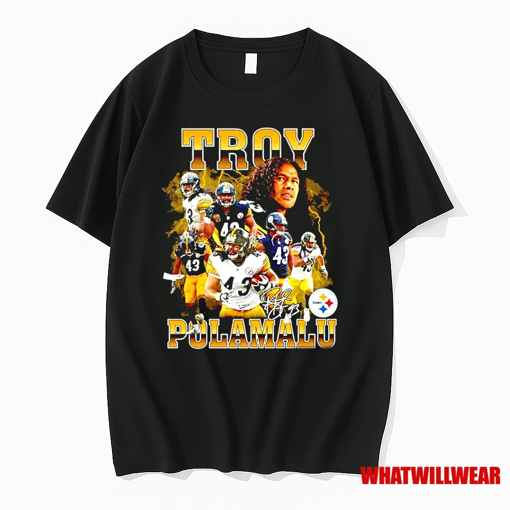 Troy Aumua Polamalu Pittsburgh Steelers Signature Shirts