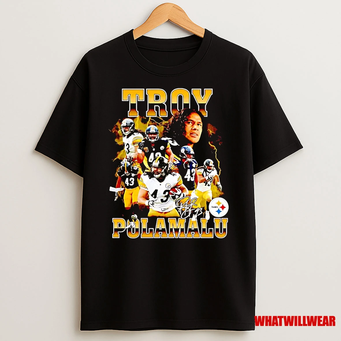 Troy Polamalu Graphic Collage Steelers Shirts