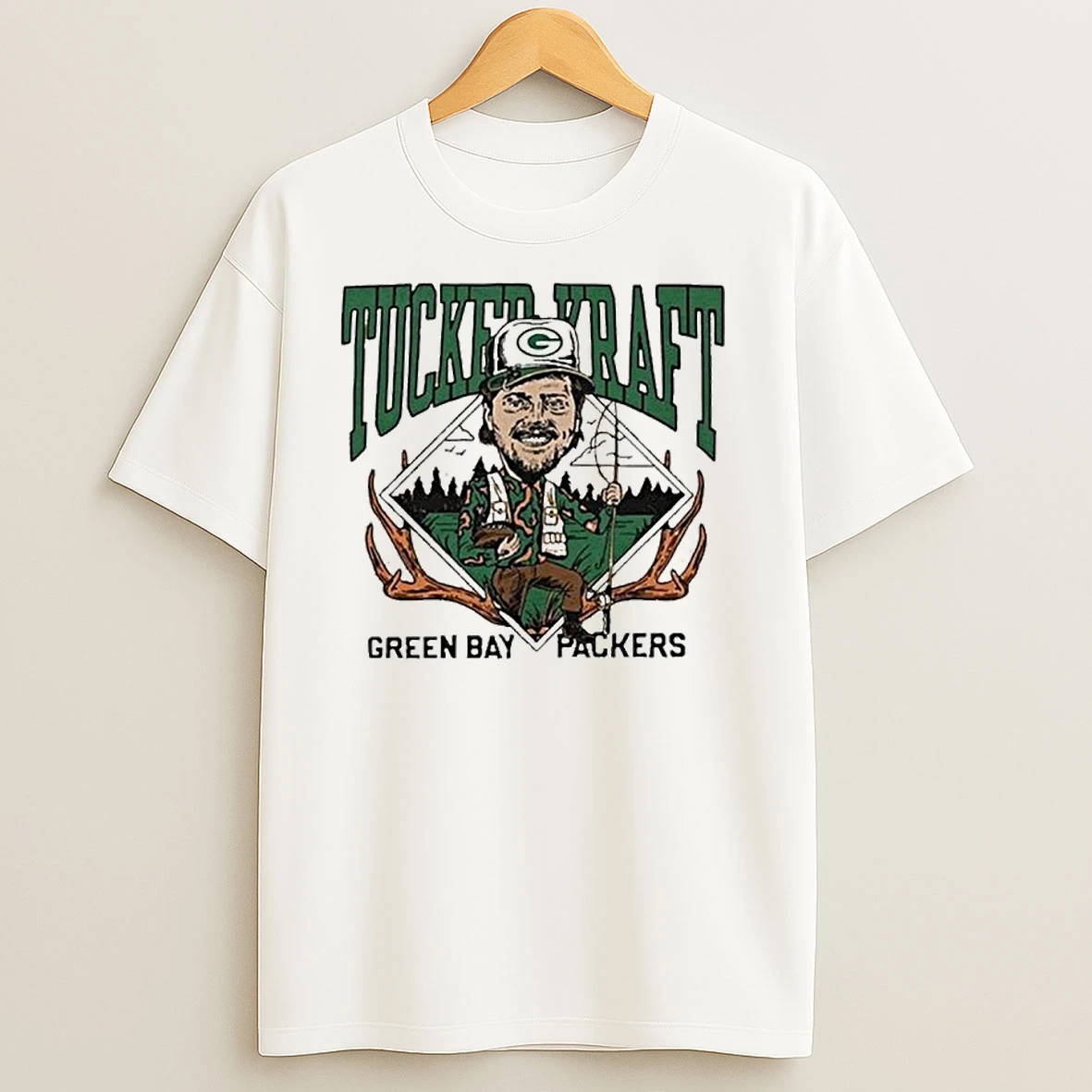 Tucker Kraft Gone Hunting Green Bay Packers Caricature T Shirts