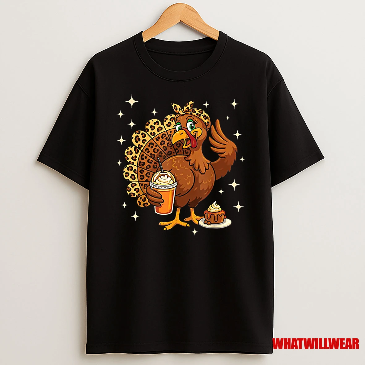 Turkey Drinking Coffee Fall Thanksgiving Costume Shirts