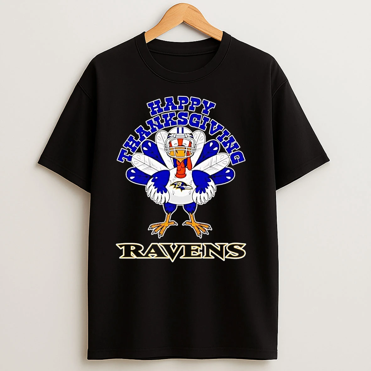 Turkey Happy Thanksgiving Baltimore Ravens T Shirts