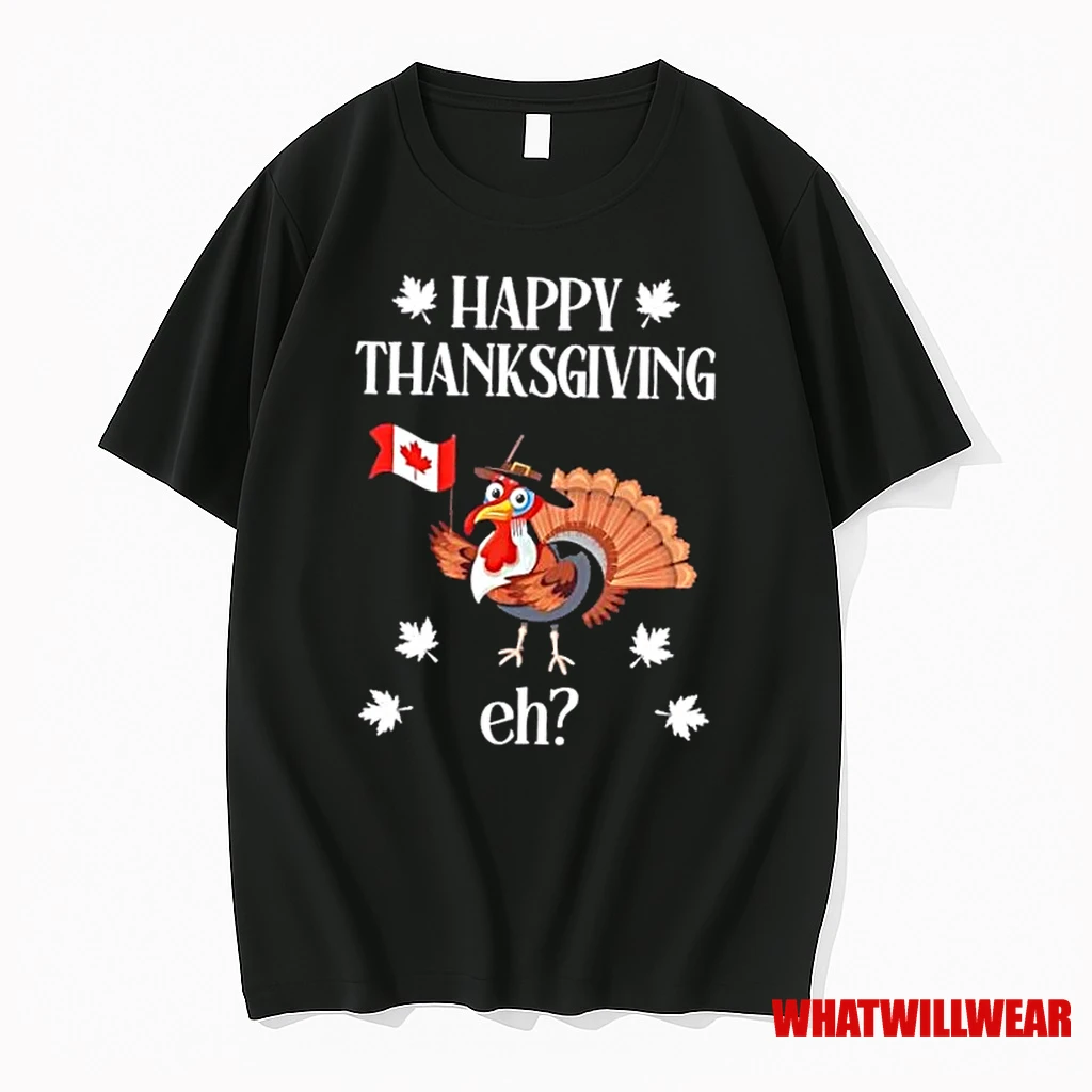 Turkey With Canada Flag Happy Thanksgiving Day Canadian Shirts