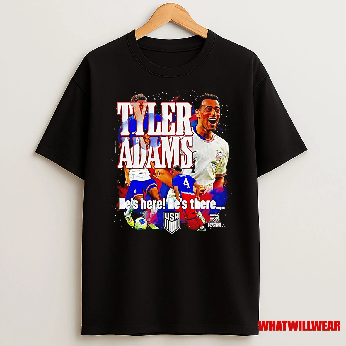 Tyler Adams Warning Usmnt Hes Here Hes There Player Collage Shirts