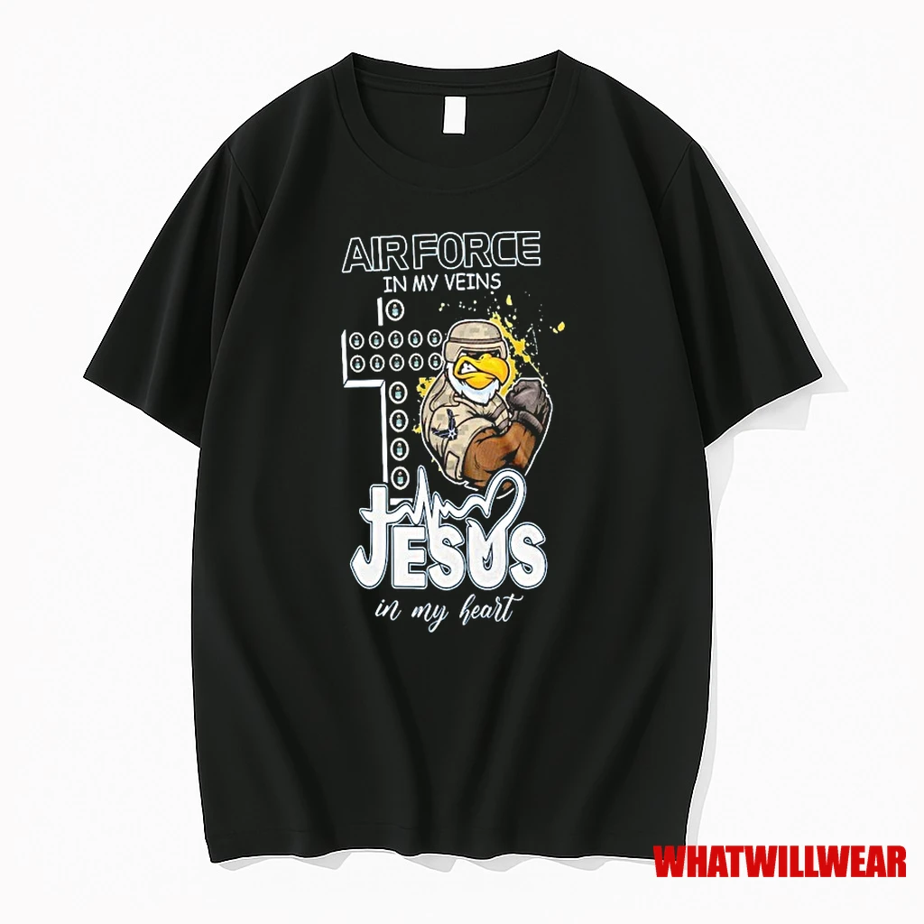 U S Air Force In My Veins Jesus In My Heart Mascot Shirts