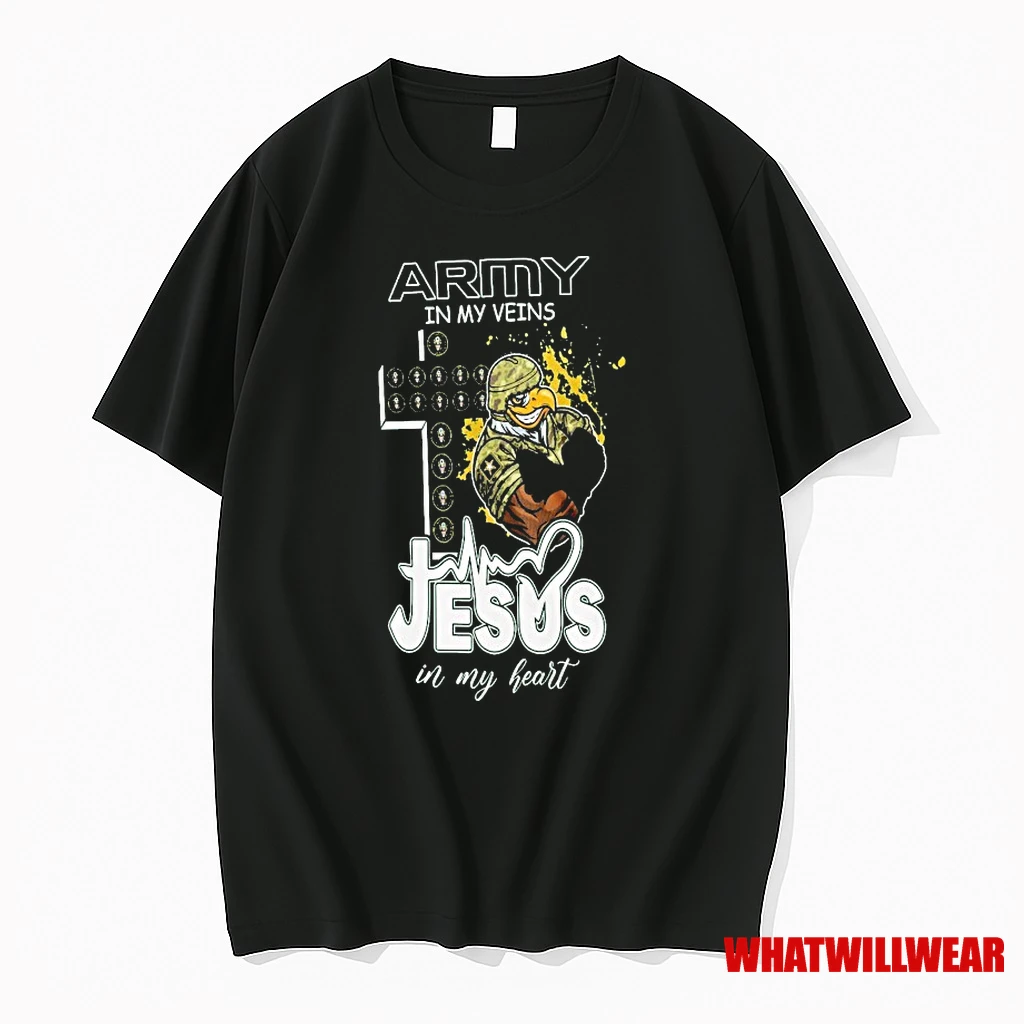 U S Army In My Veins Jesus In My Heart Mascot Shirts