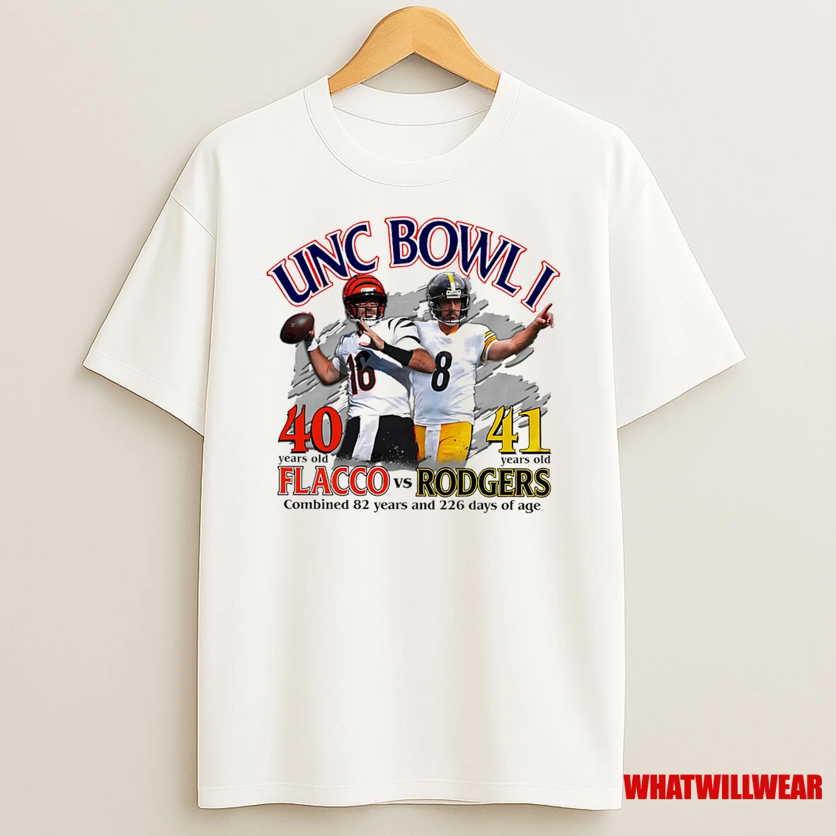 Unc Bowl I 40 Years Old Flacco Vs 41 Years Old Rodgers Shirts