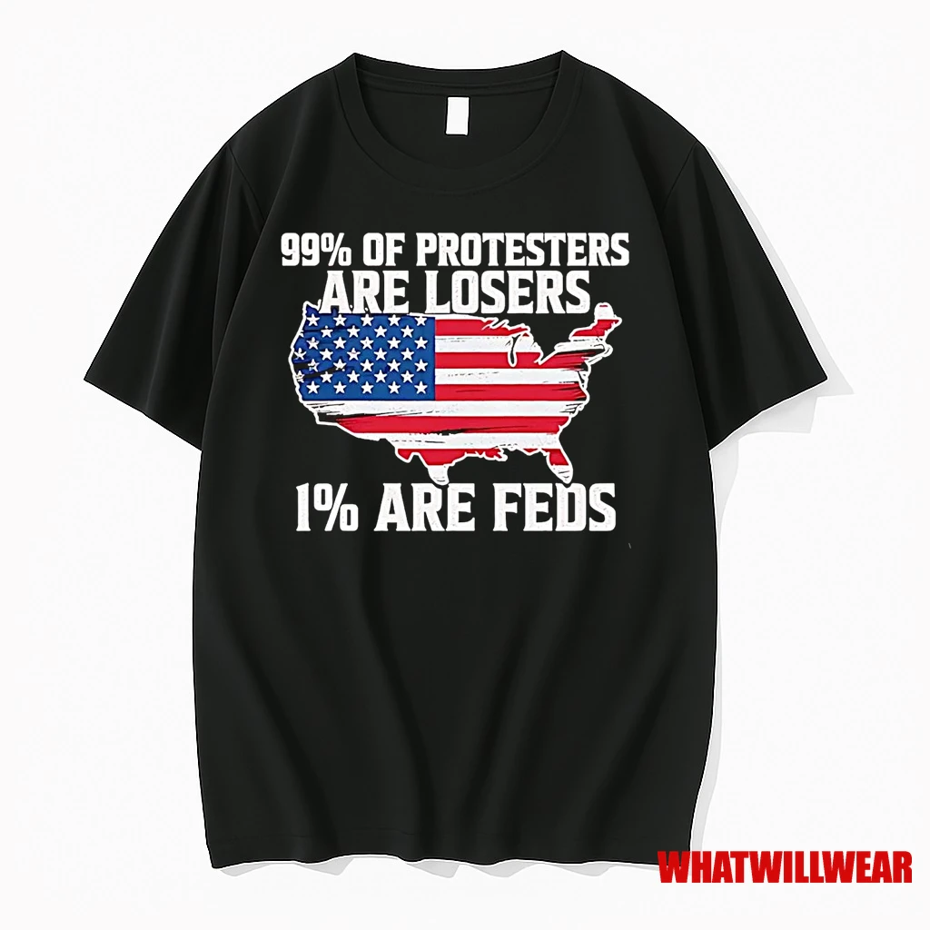 Us Flag 99 Percent Of Protesters Are Losers 1 Percent Are Red Shirts