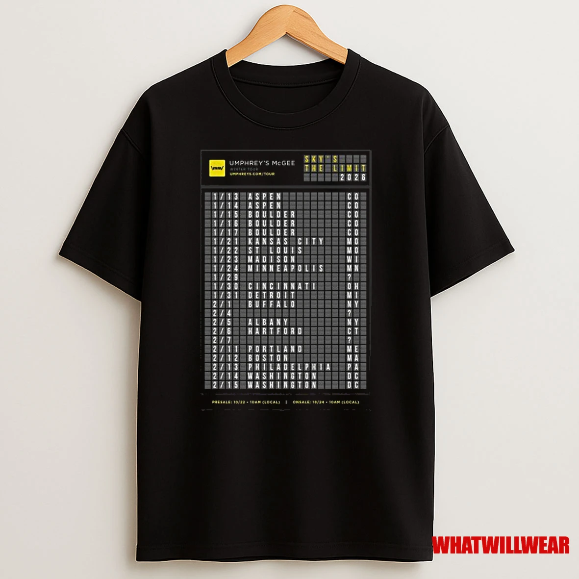 Umphreys Mcgee Skys The Limit Winter Tour 2026 Shirts