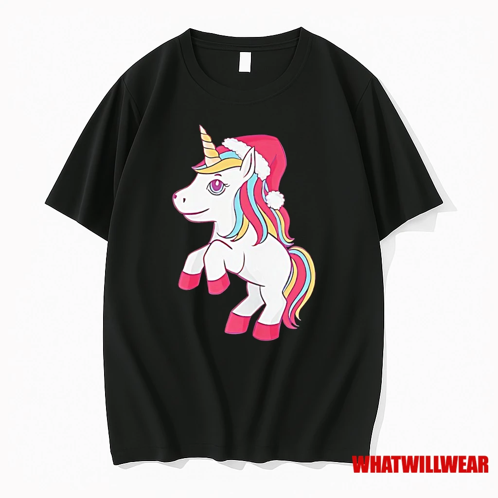 Unicorn Santa Hat Christmas Joy Shirts