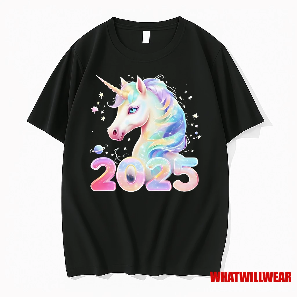 Unicorn Galaxy Sparkle 2025 Pastel Year Shirts