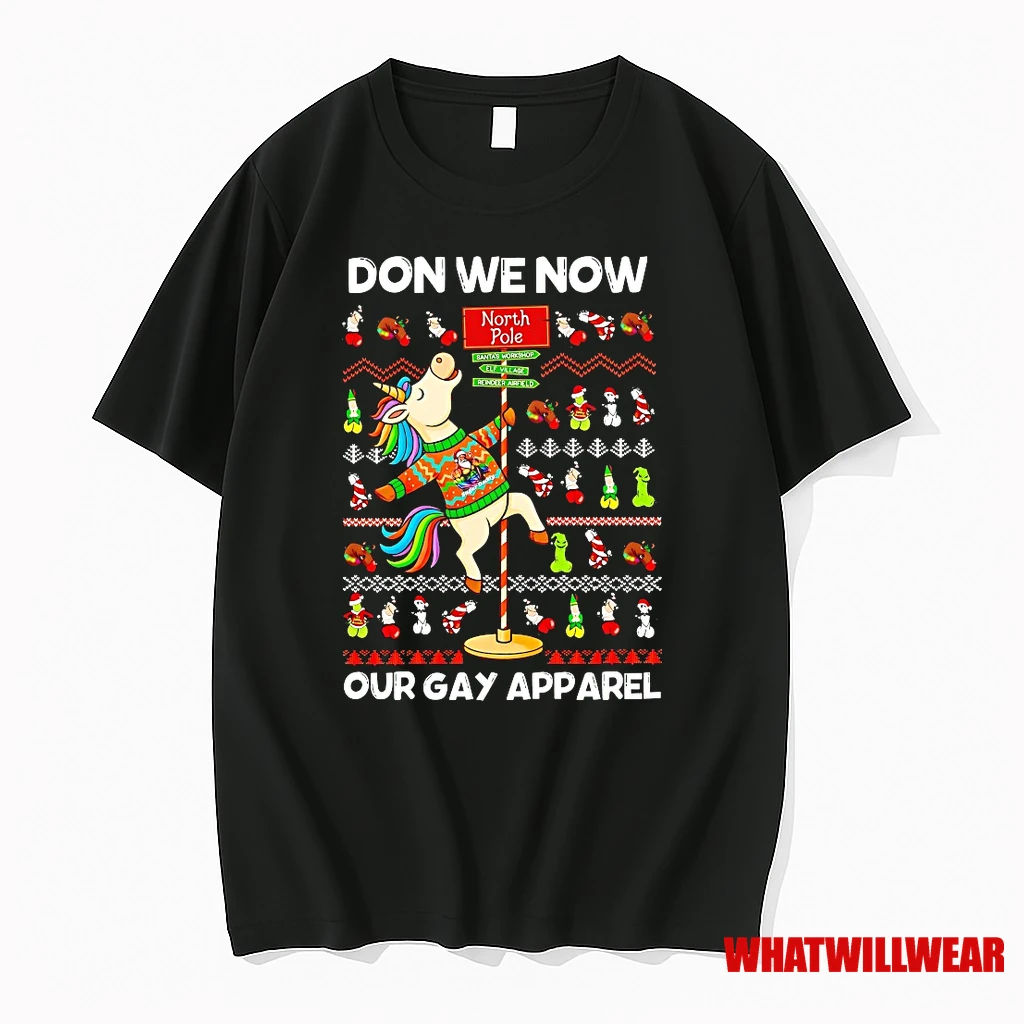 Unicorn Pole Dance Don We Now Our Gay Apparel Christmas Shirts