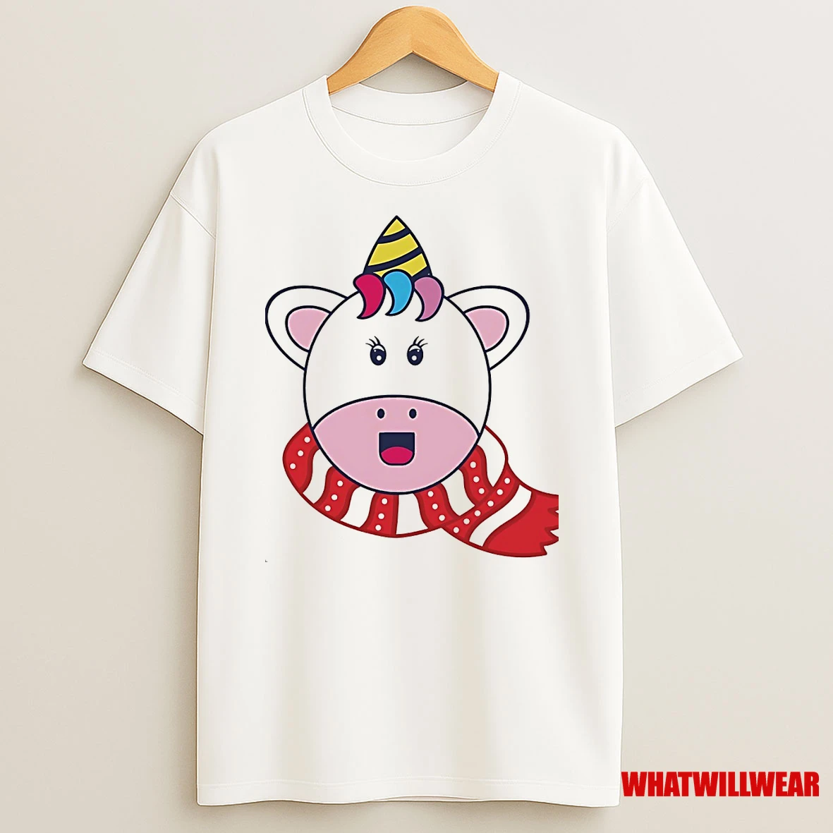 Unicorn Scarf Happy Holiday Winter Christmas Shirts