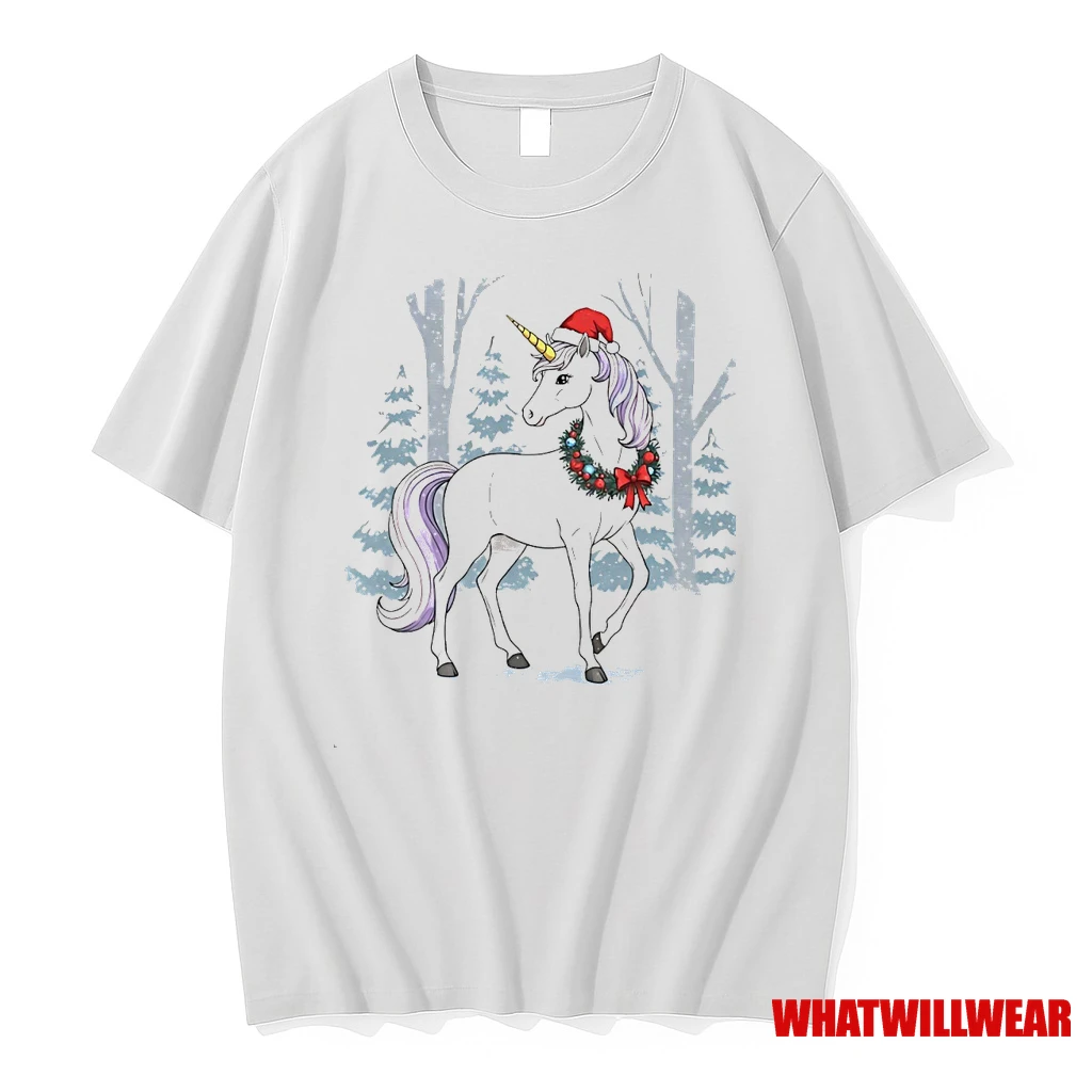 Unicorn Wreath Winter Forest Christmas Shirts