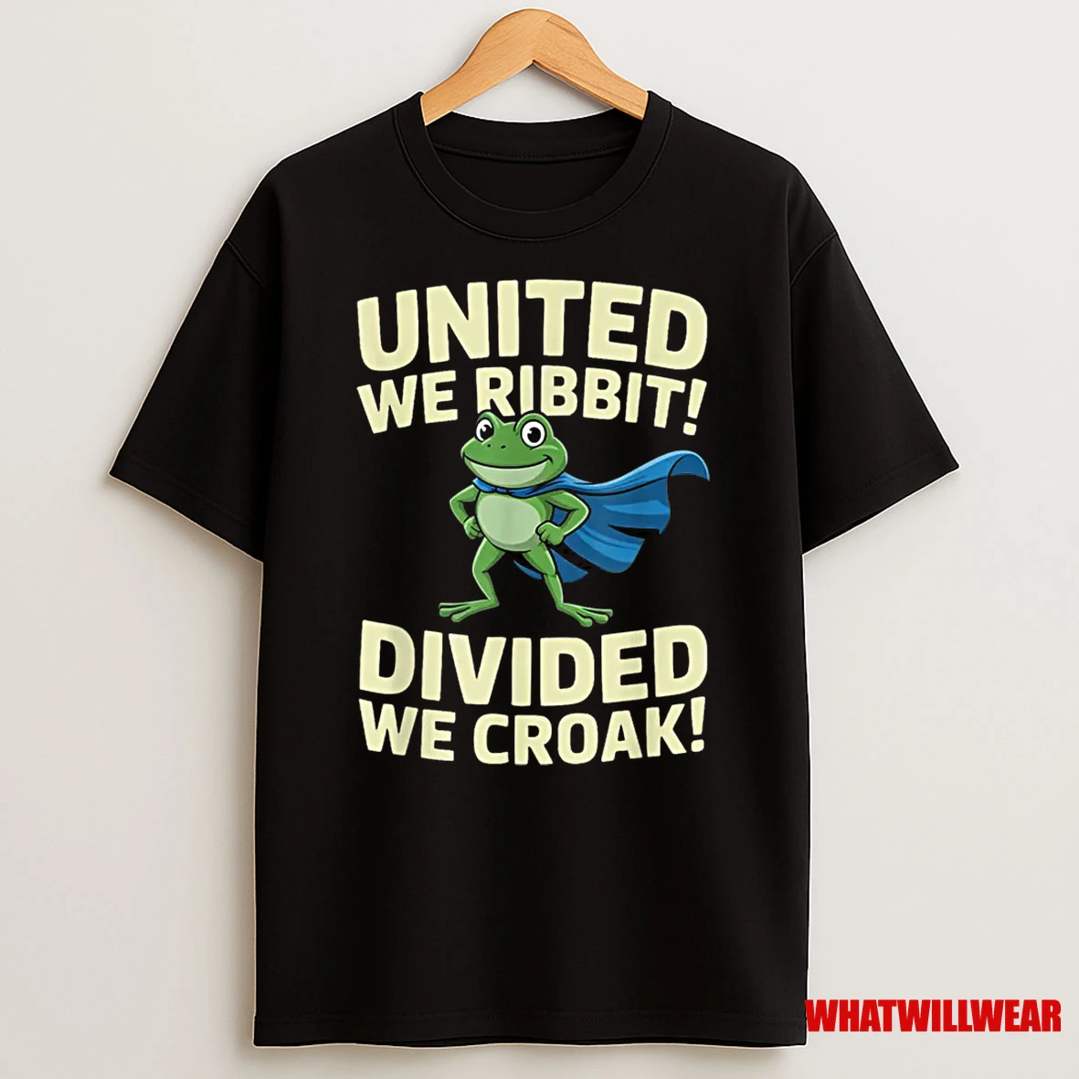 United We Ribbit Divided We Croak Portland Frog Funny Quote Shirts