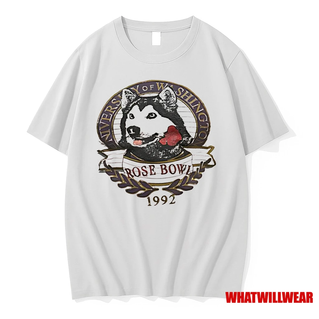 University Of Washington 1992 Rose Bowl Husky Mascot Logo Shirts