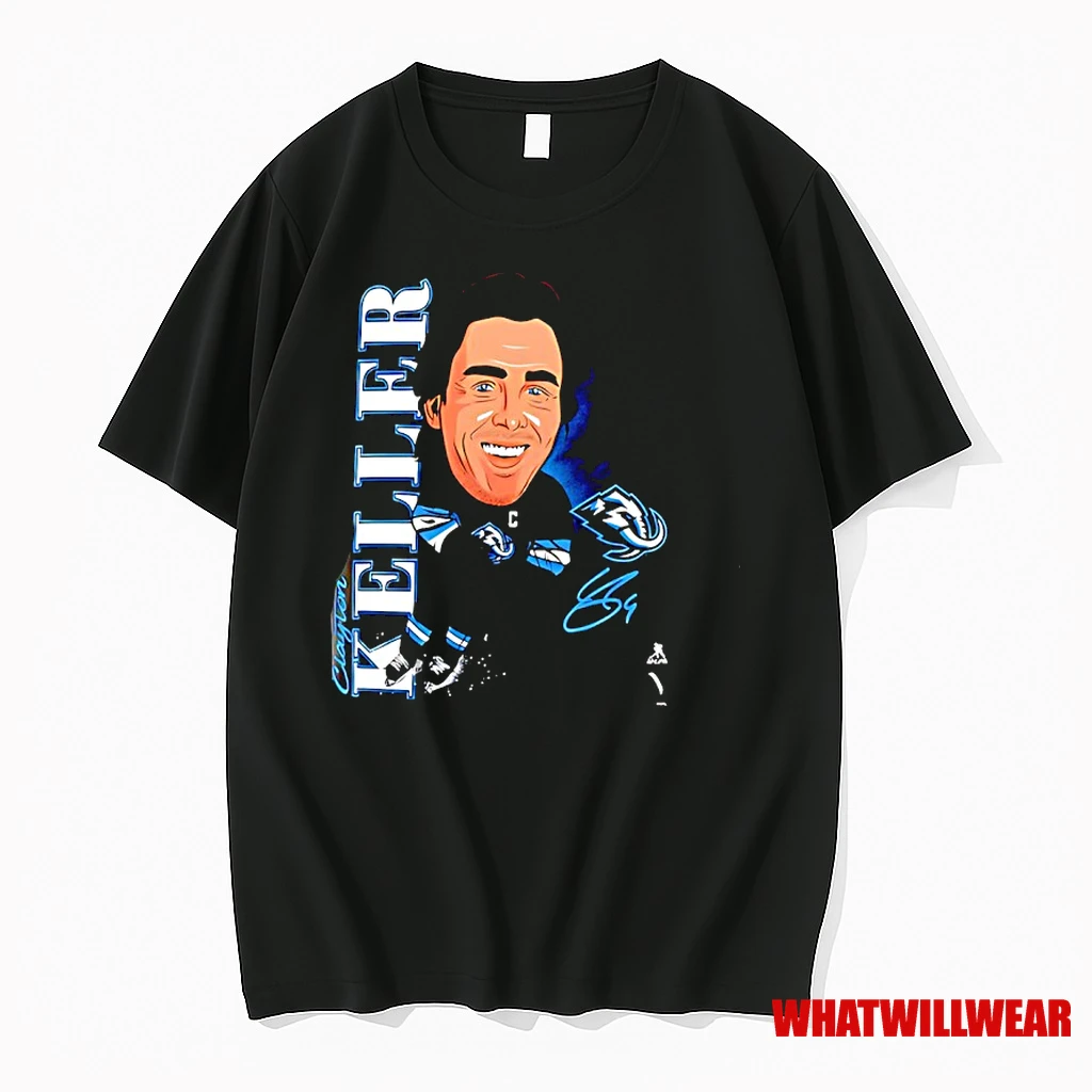 Utah Mammoth Clayton Keller Caricature Player Signature Shirts
