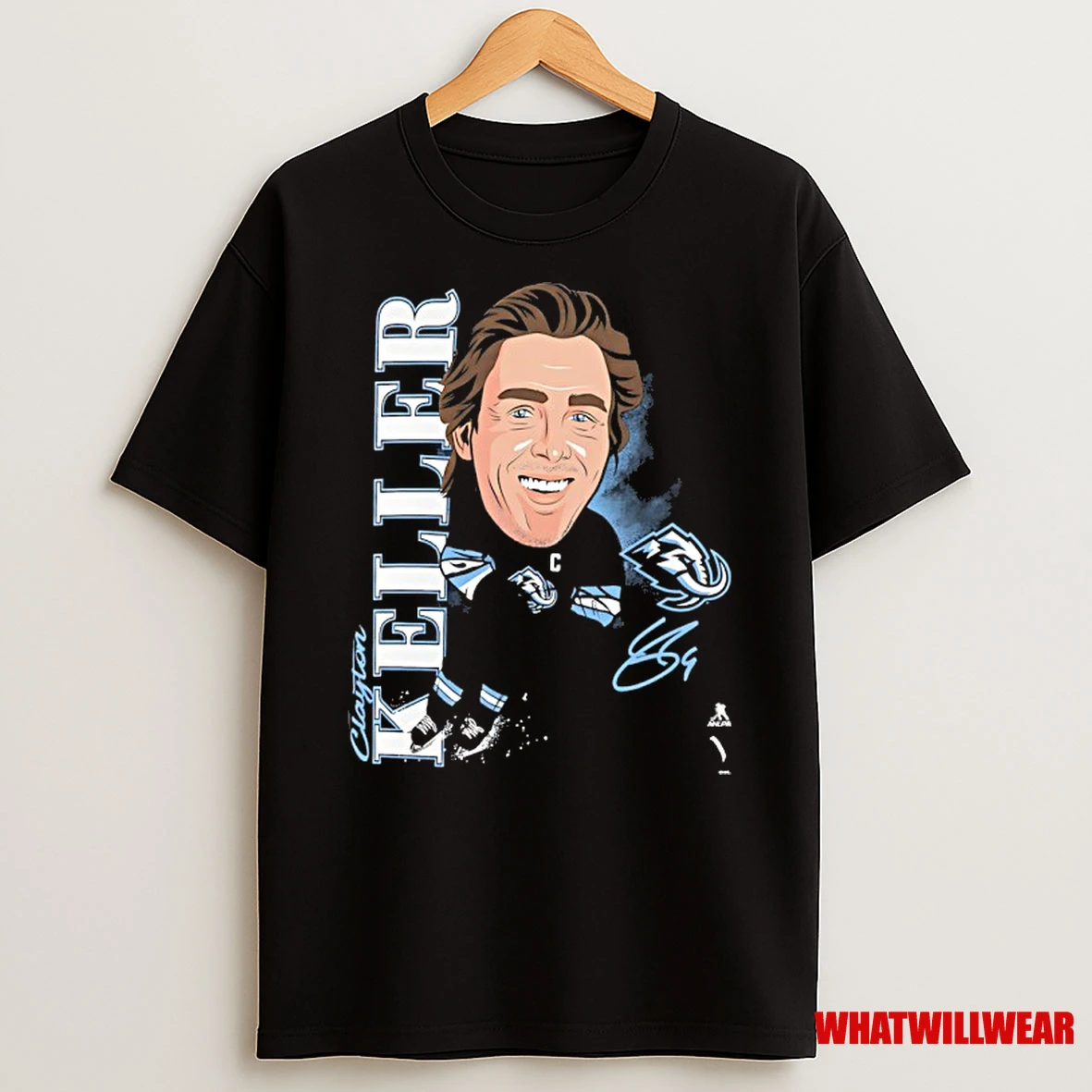 Utah Mammoth Clayton Keller Player Signature Caricature Shirts
