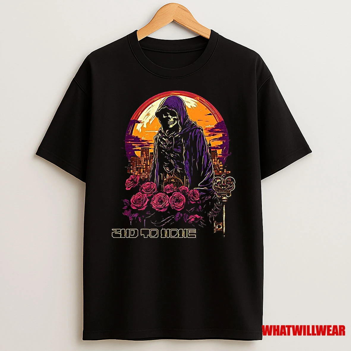 Utopian Reaper Rose And Key Skyline Halloween Shirts
