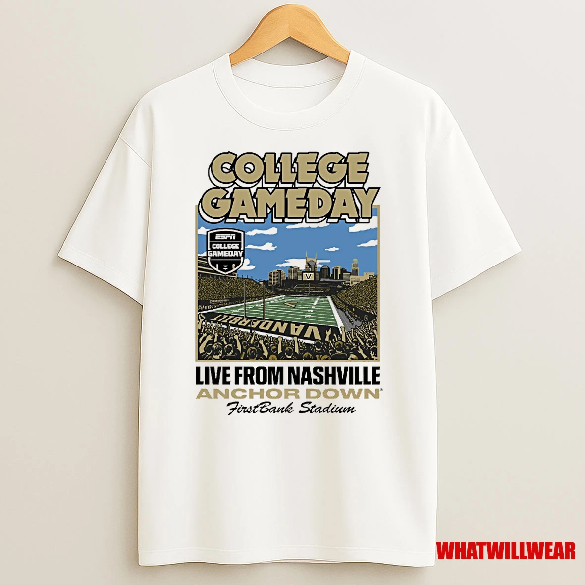 Vanderbilt Commodore College Gameday Live From Nashville Anchor Down Firstbank Stadium Shirts