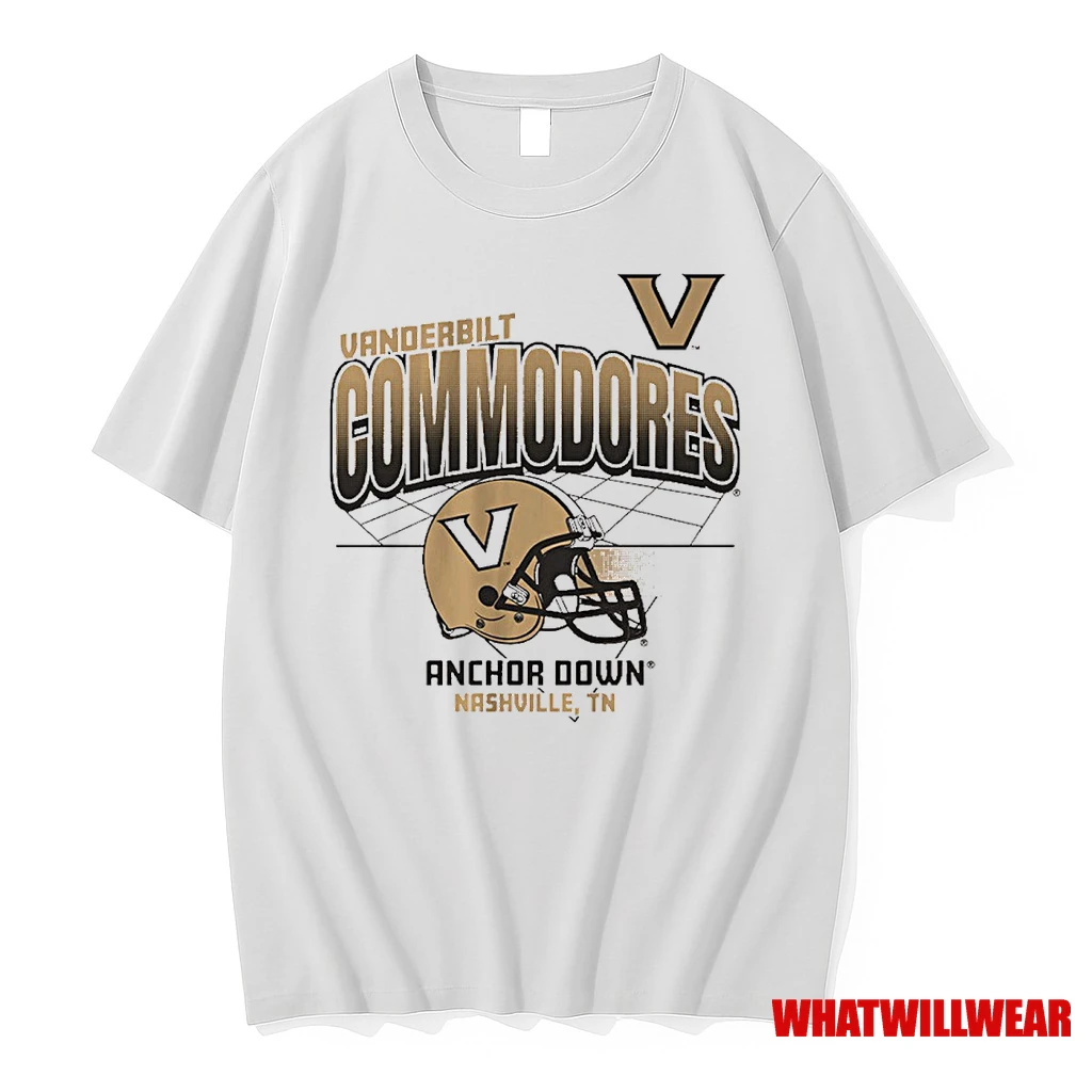 Vanderbilt Commodores Anchor Down Nashville Tn Helmet Grid Ncaa 2025 Shirts