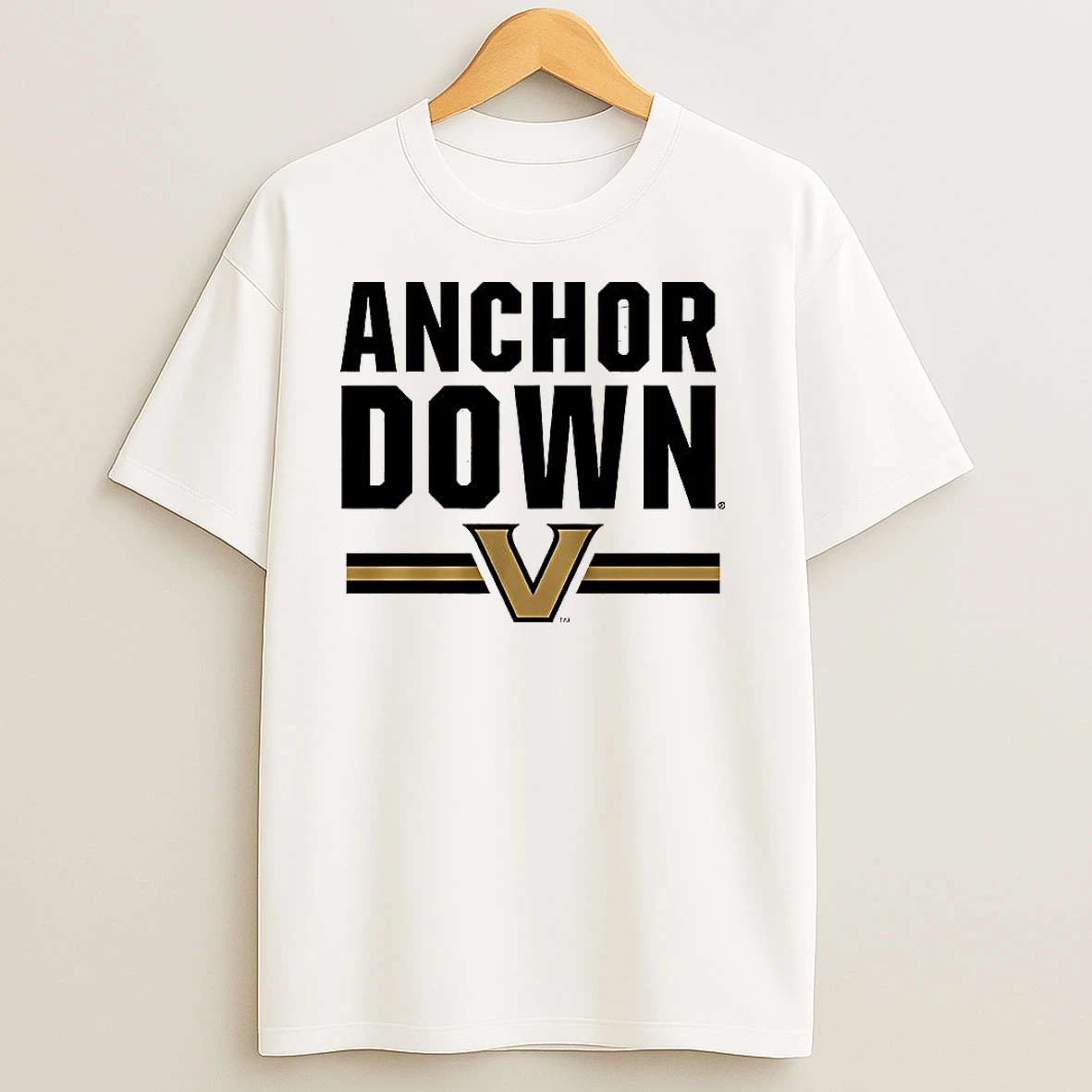 Vanderbilt Commodores Football Anchor Down Logo T Shirts