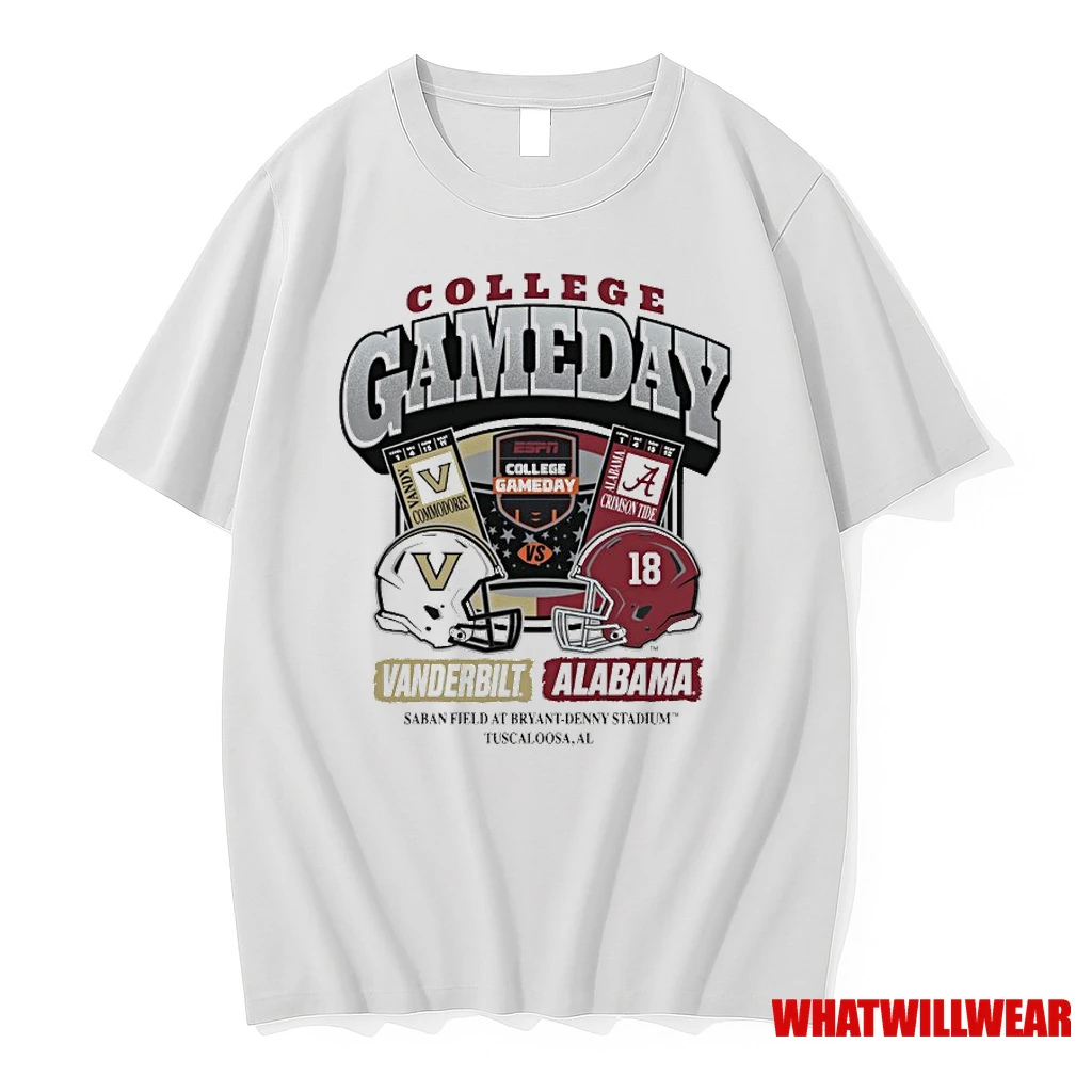 Vanderbilt Commodores Vs Alabama Crimson Tide 2025 College Gameday Matchup Shirts