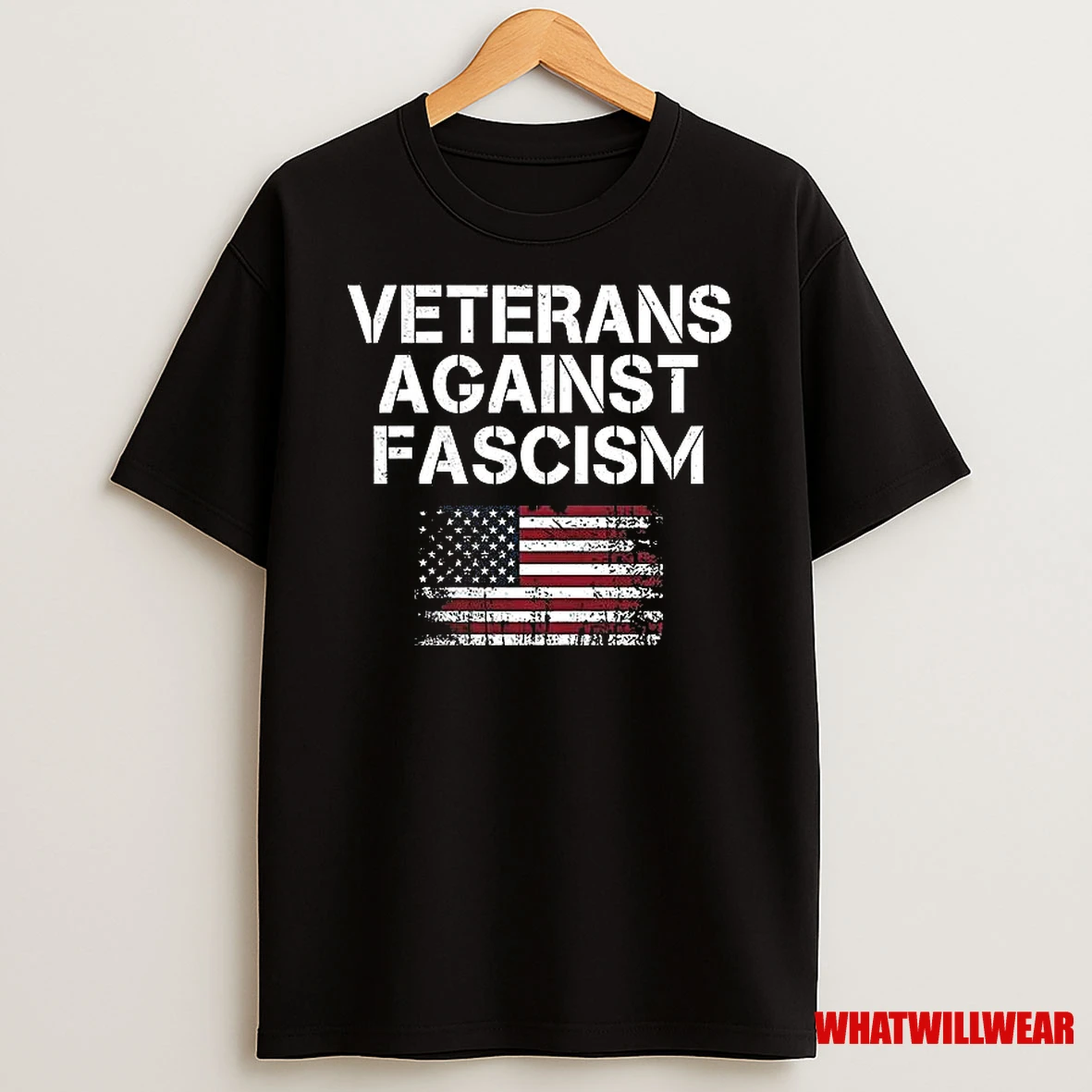 Veterans Against Fascism American Flag Retro Shirts