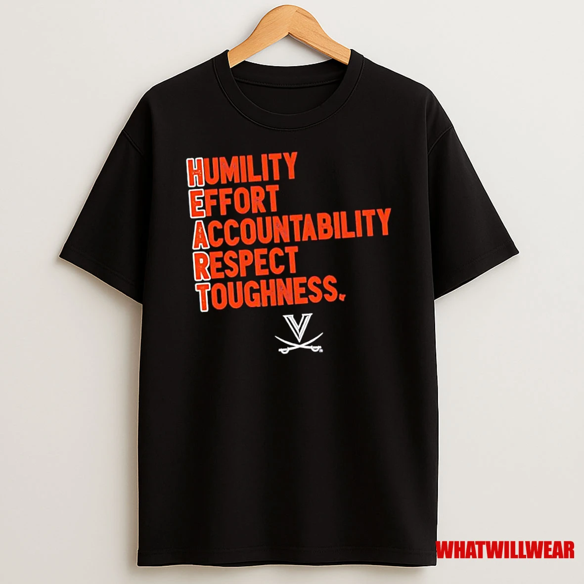 Virginia Cavaliers Heart Humility Effort Accountability Respect Toughness Shirts