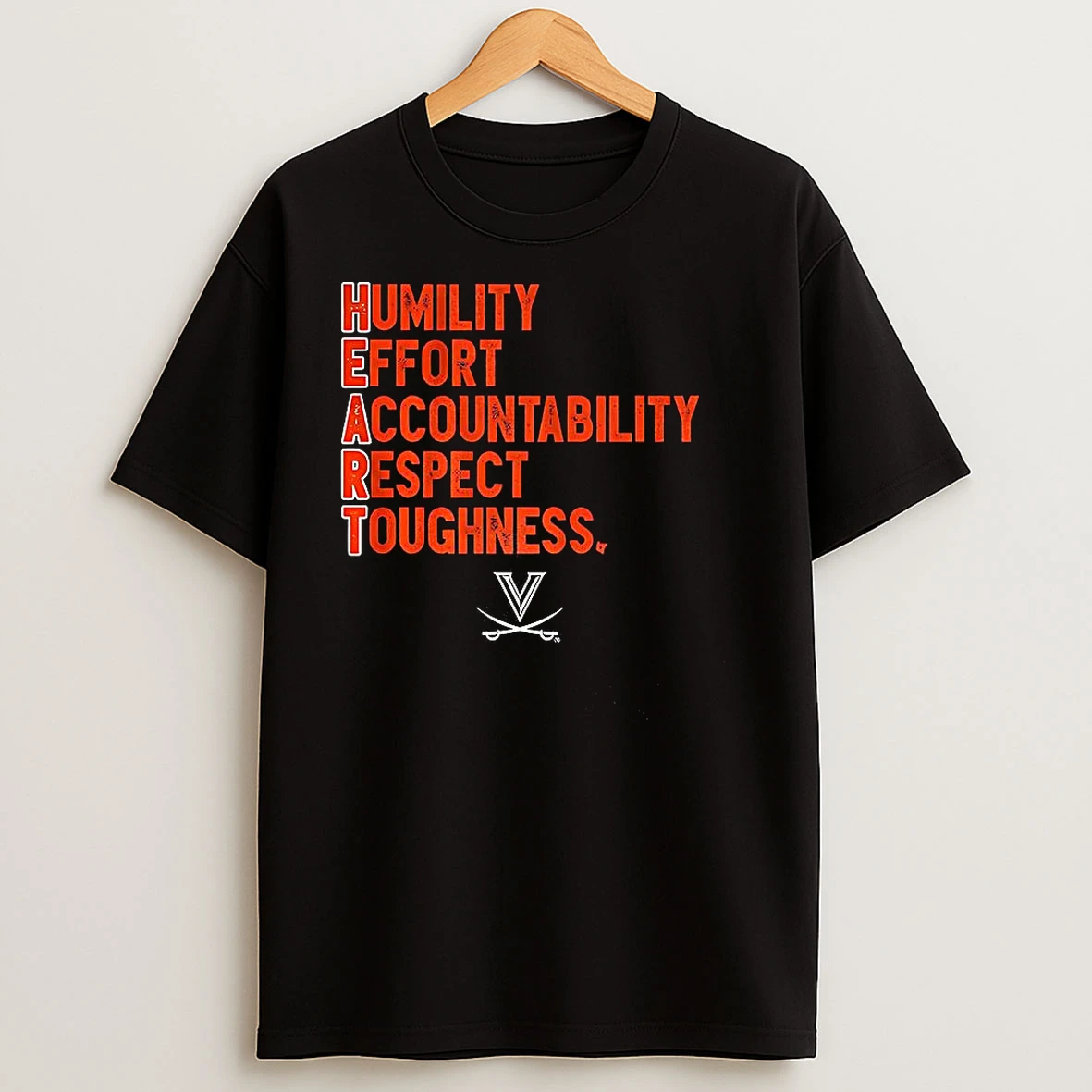Virginia Cavaliers Football Heart Humility Effort Accountability Respect Toughness T Shirts