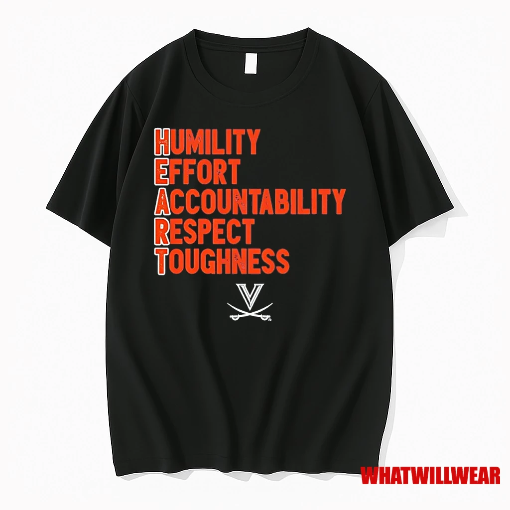 Virginia Football Heart Humility Effort Accountability Respect Toughness Shirts