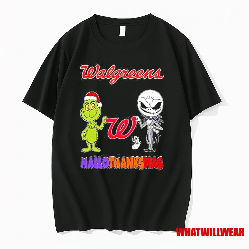 Walgreens Santa Grinch X Jack Friends Fist Bump Hallothanksmas Shirts