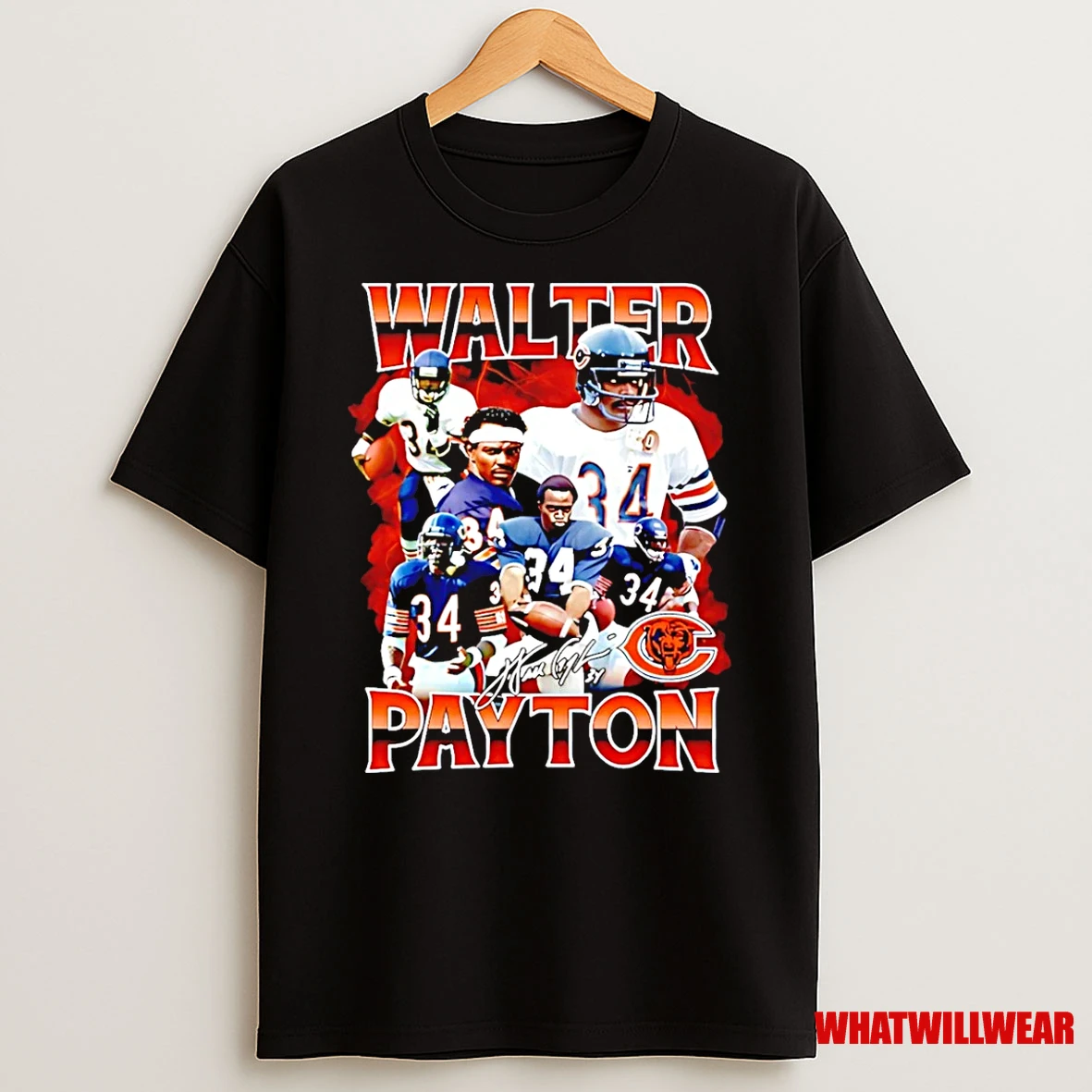 Walter Payton Chicago Bears Signature Vintage Shirts