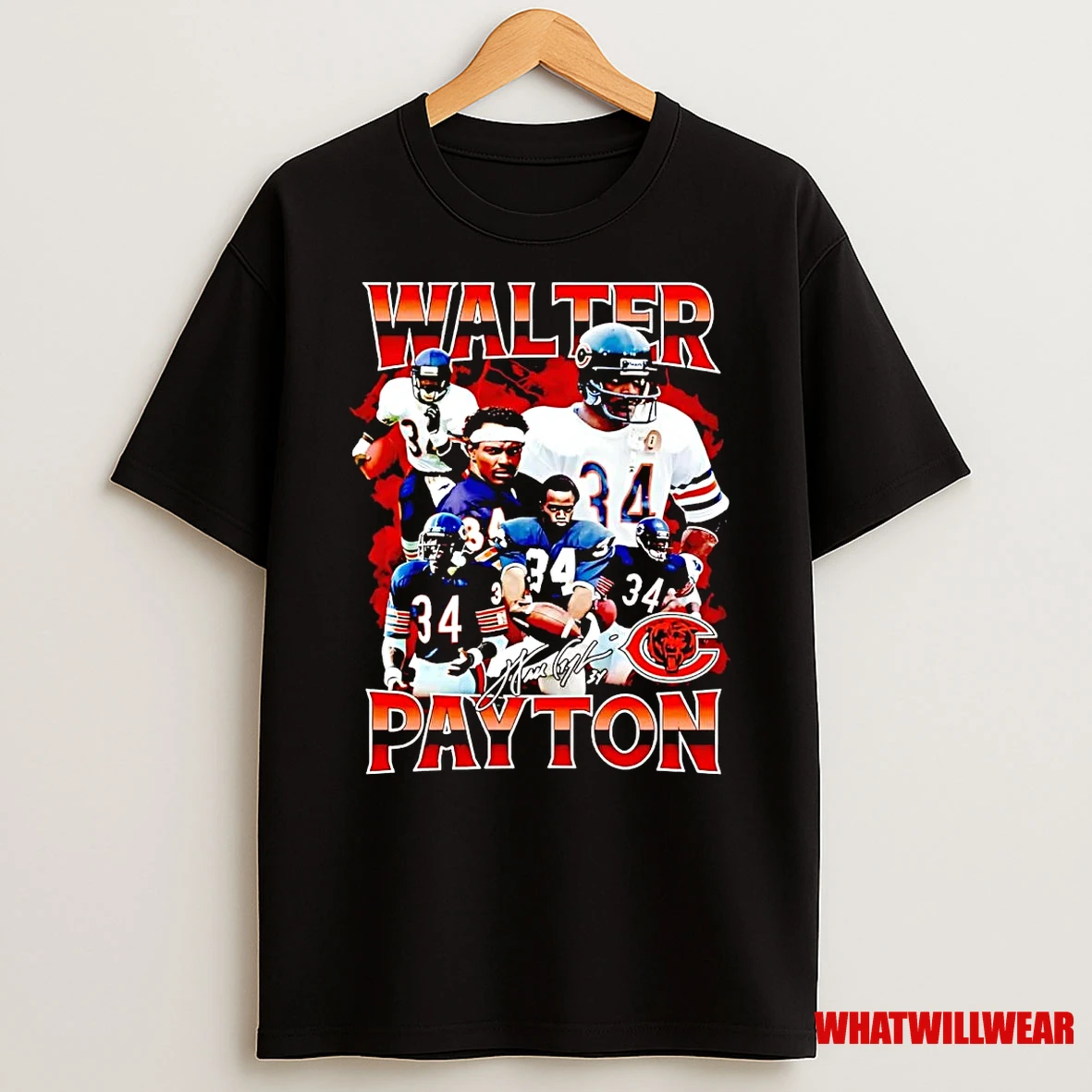 Walter Payton Graphic Collage Chicago Bears Shirts